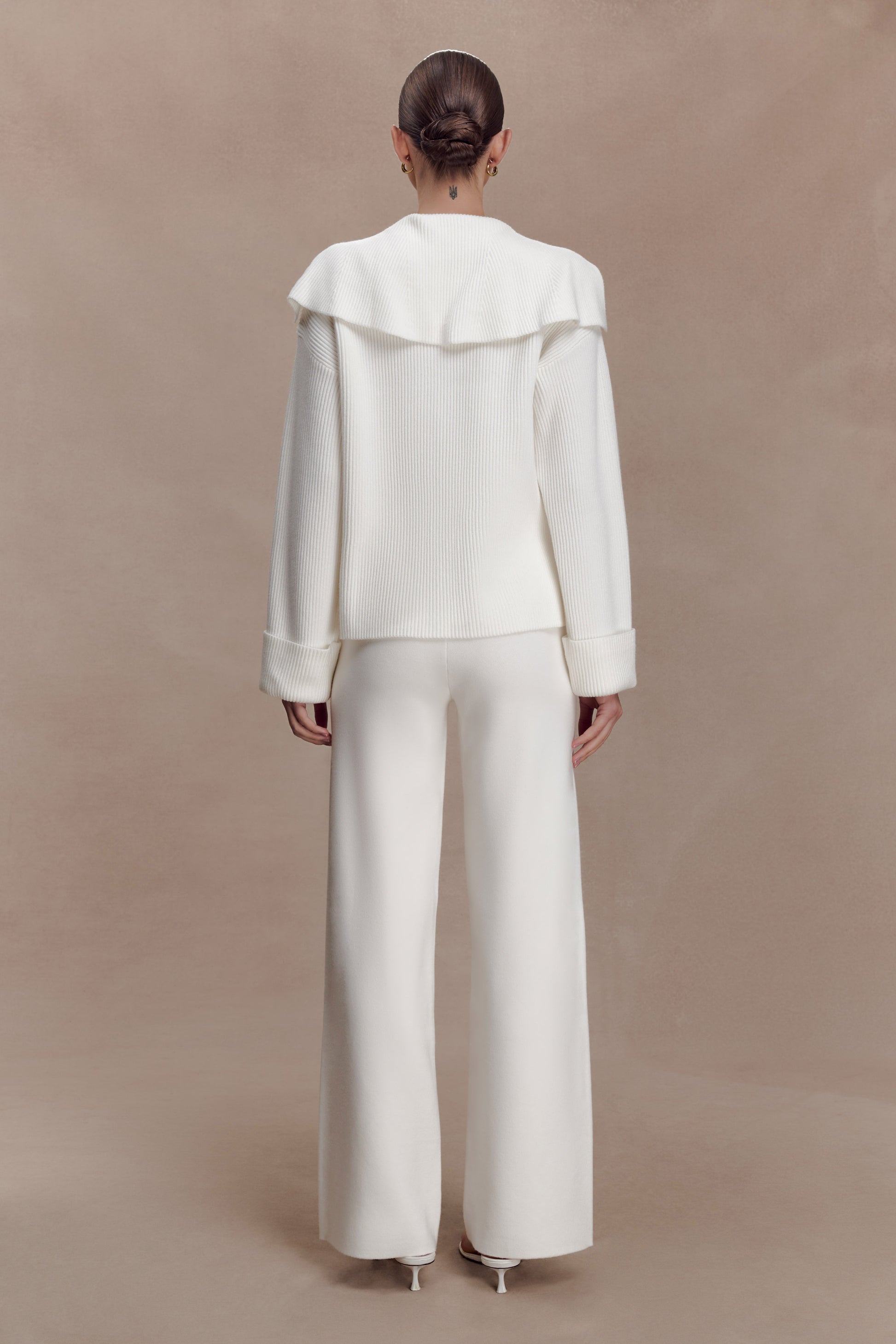 Bianka V Neck Knit Jumper - Off White #5