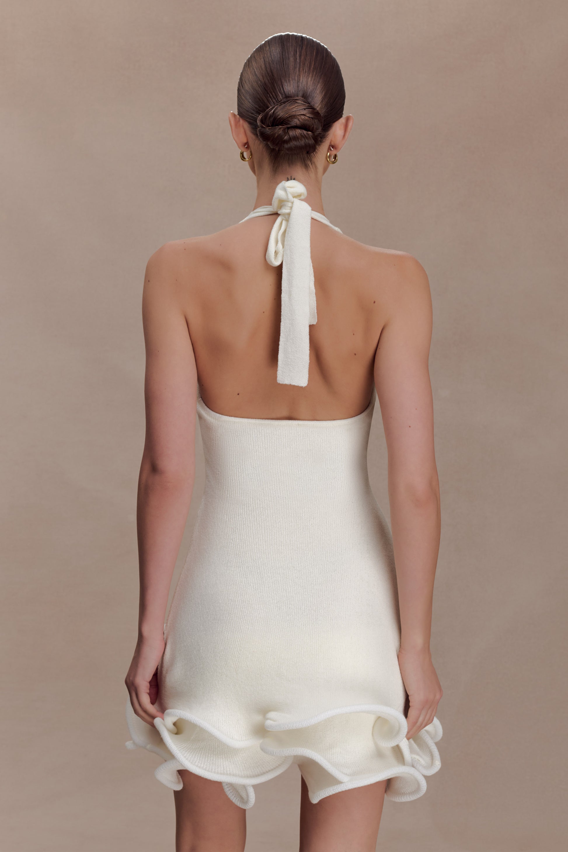 Willowmena Halter Neckline Mini Dress With Tubed Hem - White #4