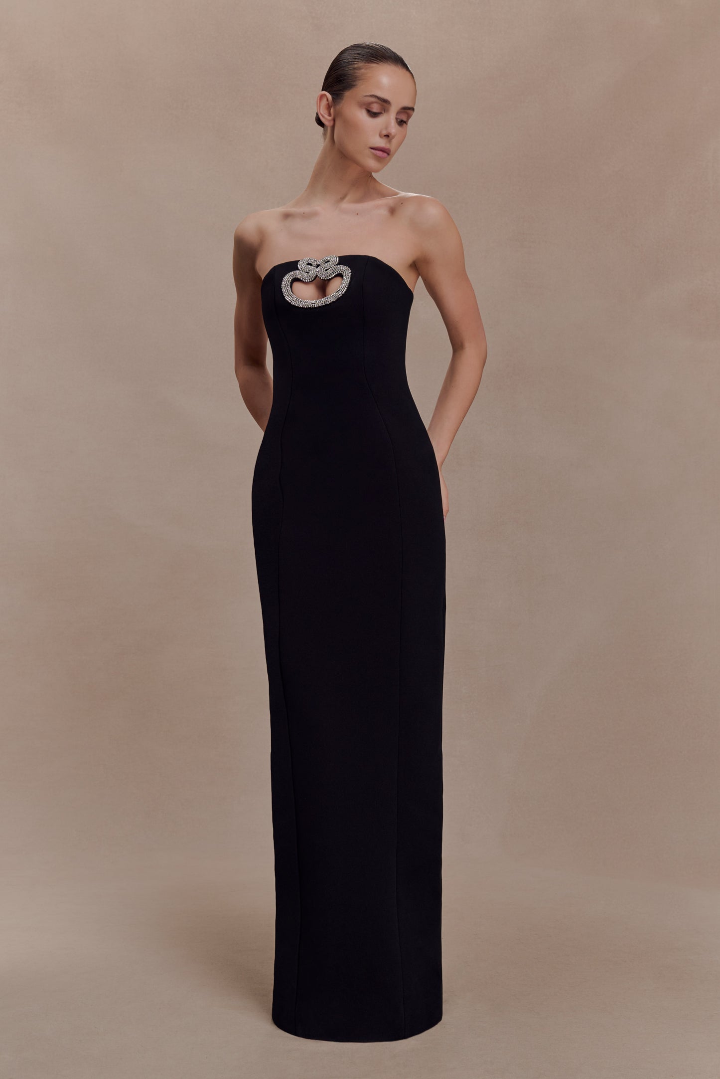 Hilda Embellished Strapless Maxi Dress - Black