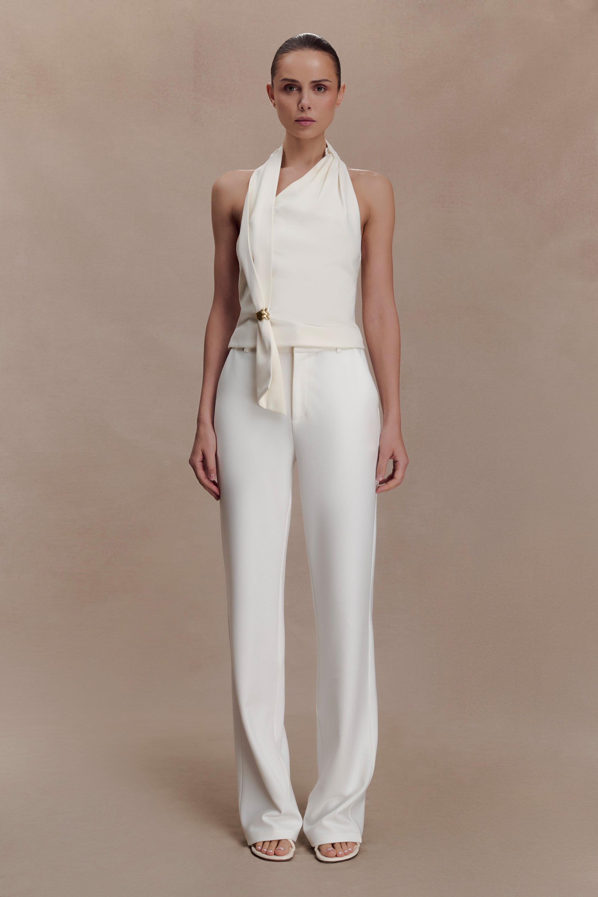 Marina Halter Top With Hardware - Ivory #6