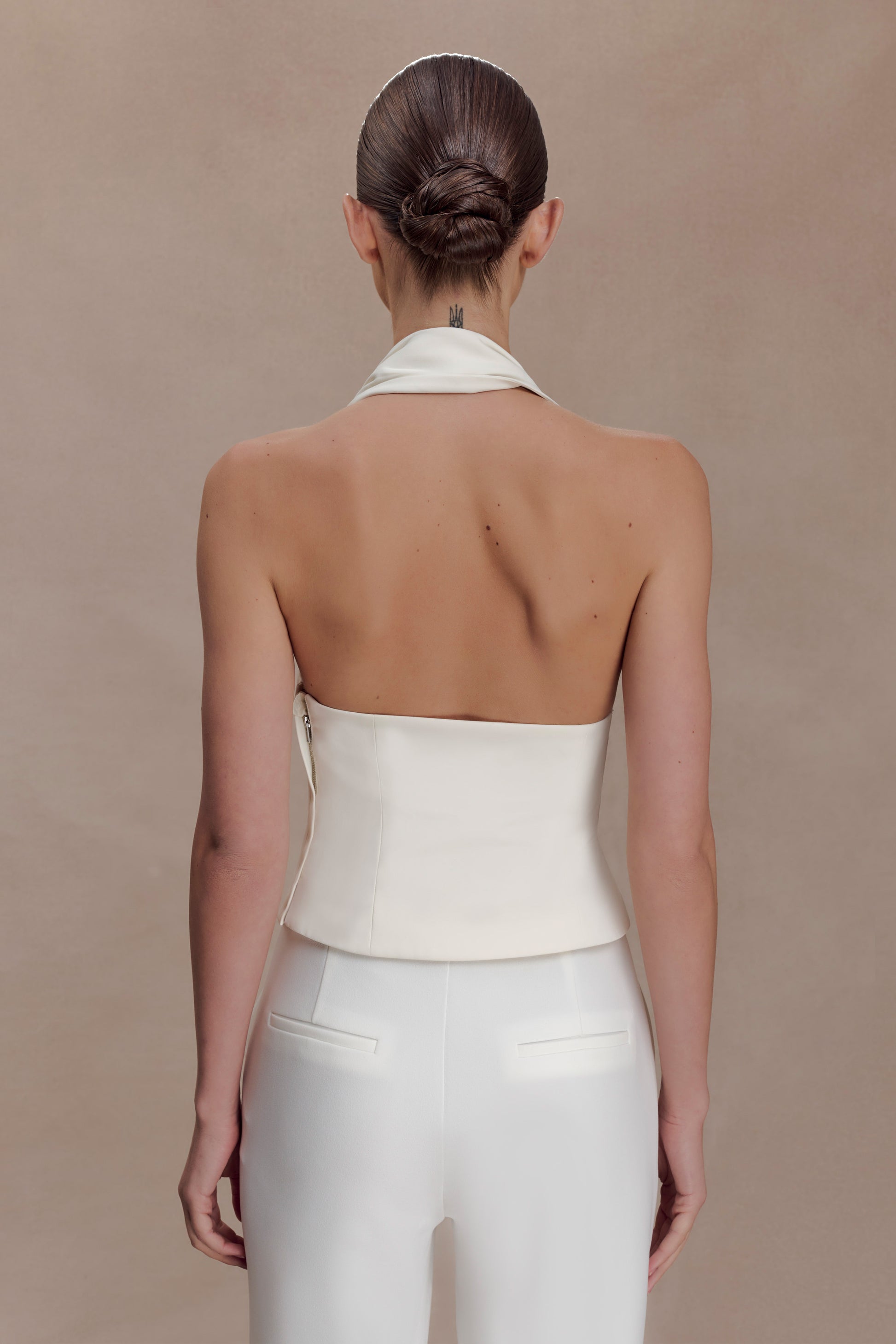 Marina Halter Top With Hardware - Ivory #2