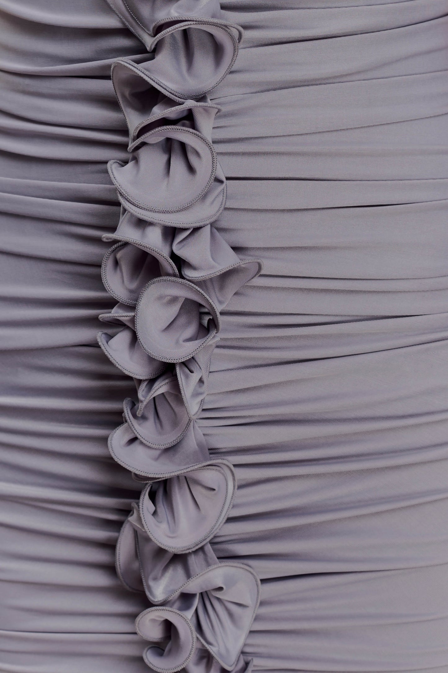 Alessandra Slinky Ruffle Maxi Dress - Grey