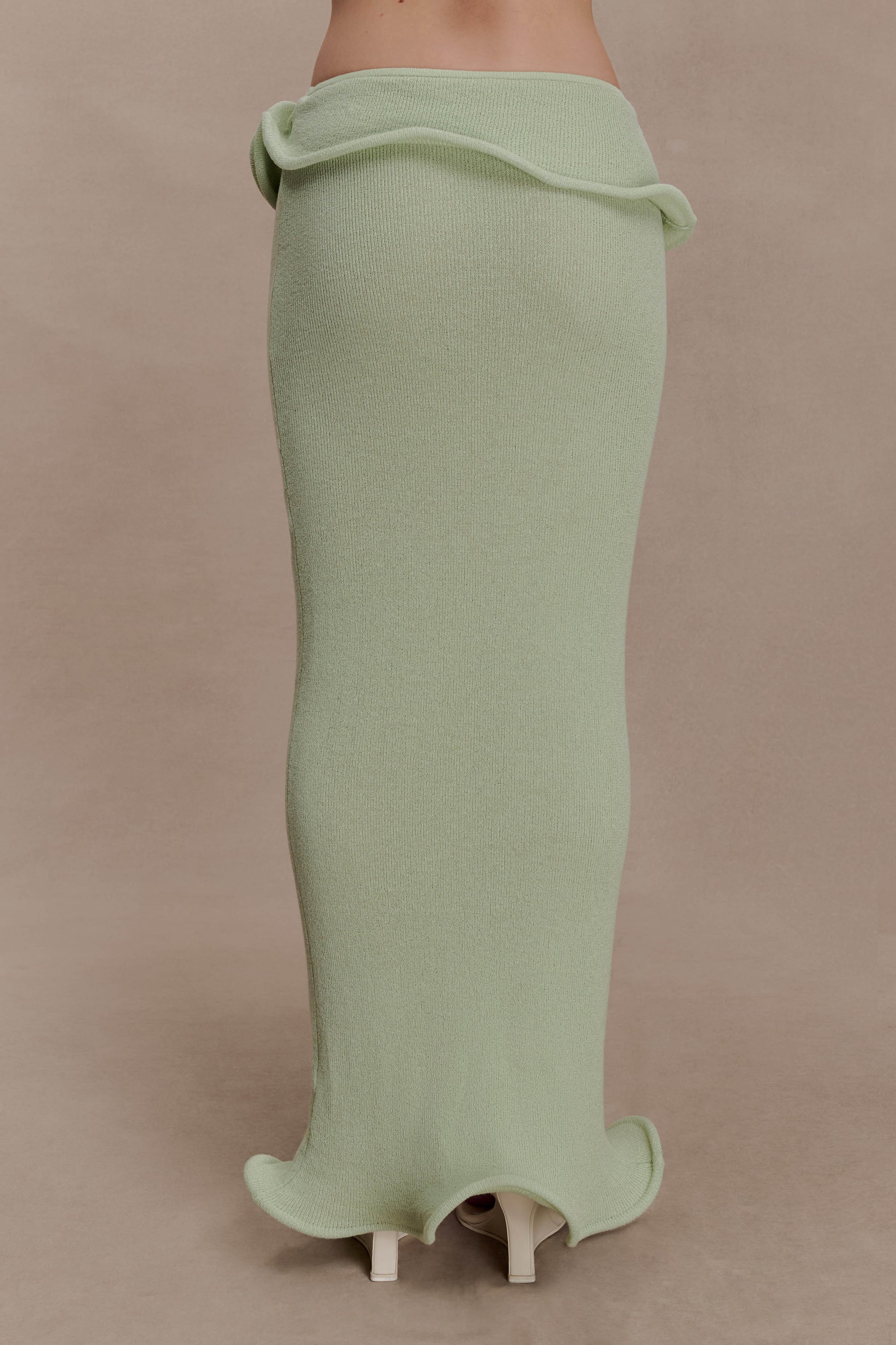 Samira Knit Wired Maxi Skirt - Pastel Green #5