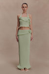Samira Knit Wired Maxi Skirt - Pastel Green