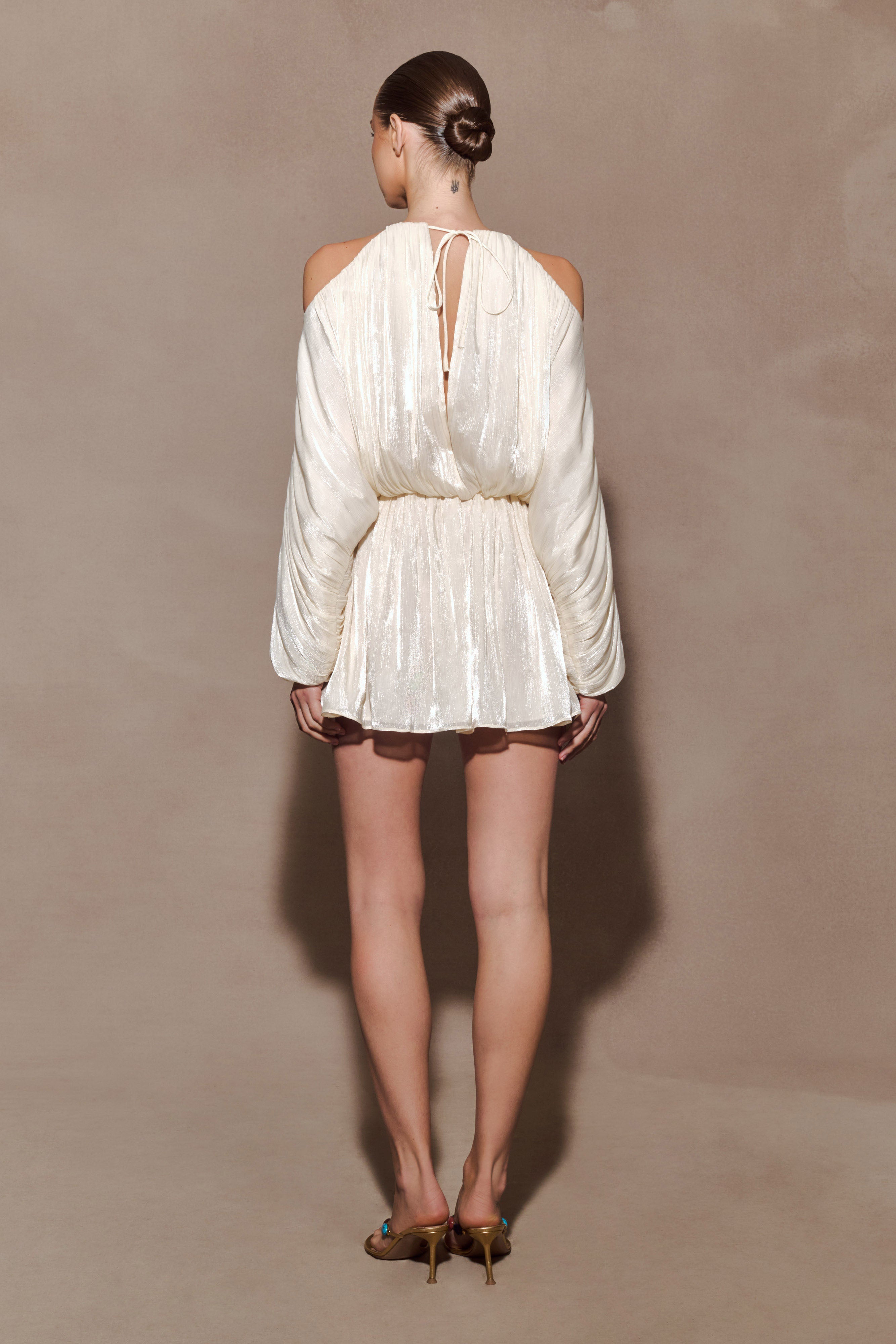 Minna Halter Mini Dress - Opal White | MESHKI