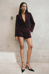 Simone Cropped Suiting Blazer - Dark Chocolate