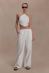 Kensley Broderie Halter Top - White