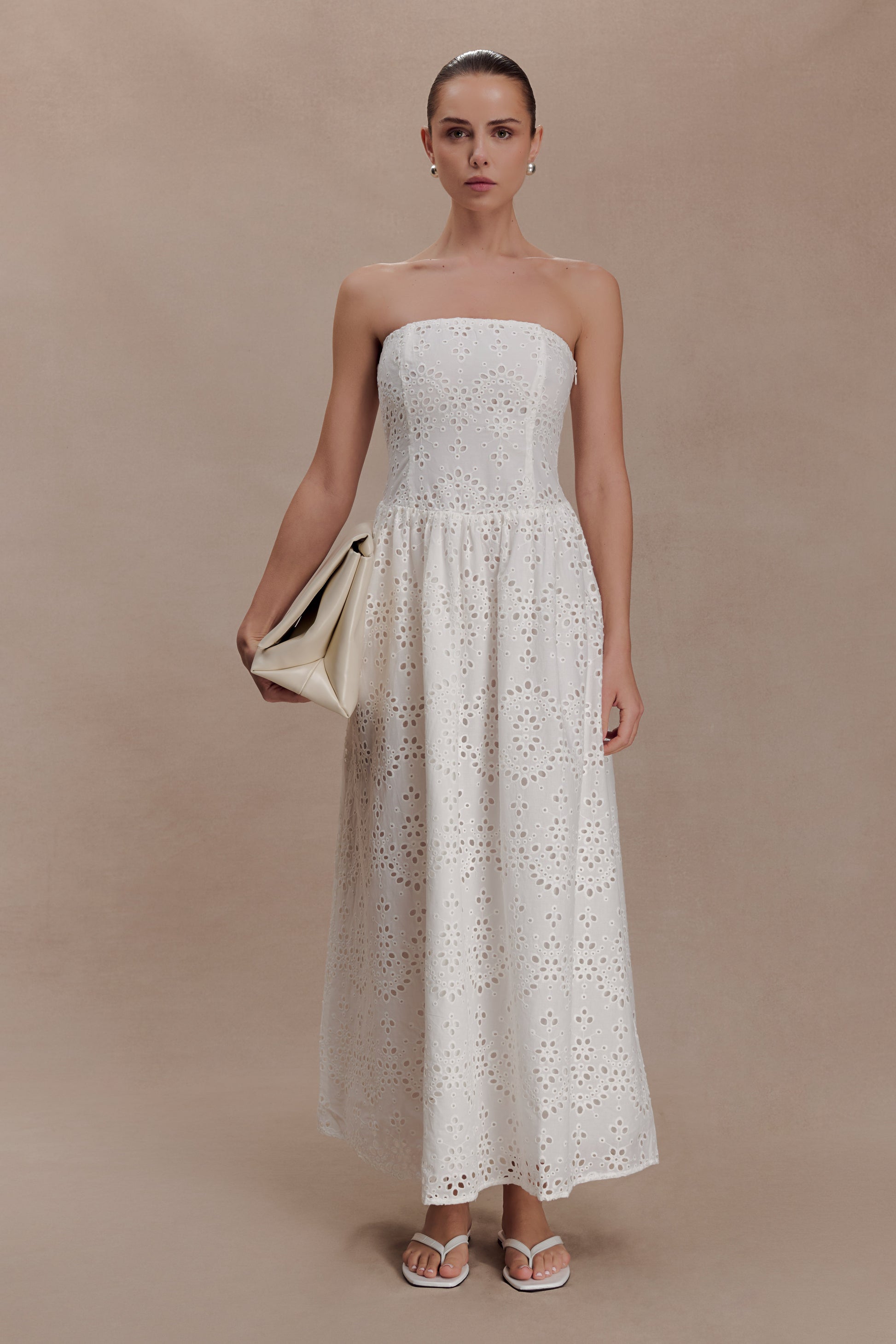 Maureen Broderie Strapless Maxi Dress - White #5