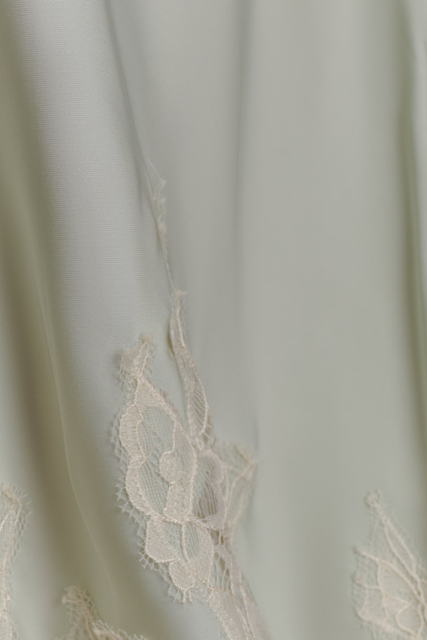 Nina Satin And Lace Maxi Skirt - Sage