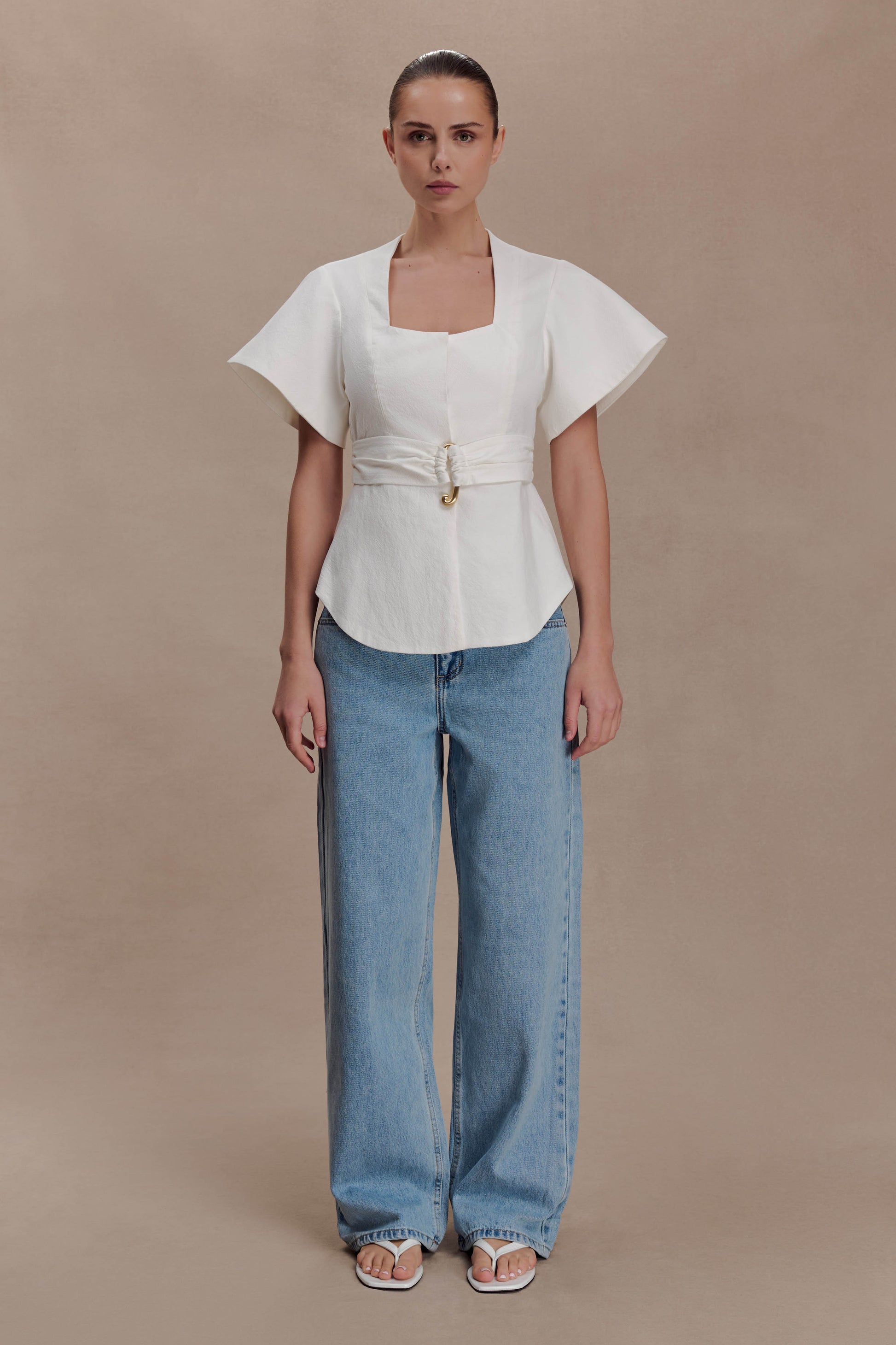 Liberty Cotton Shortsleeve Top - White #8