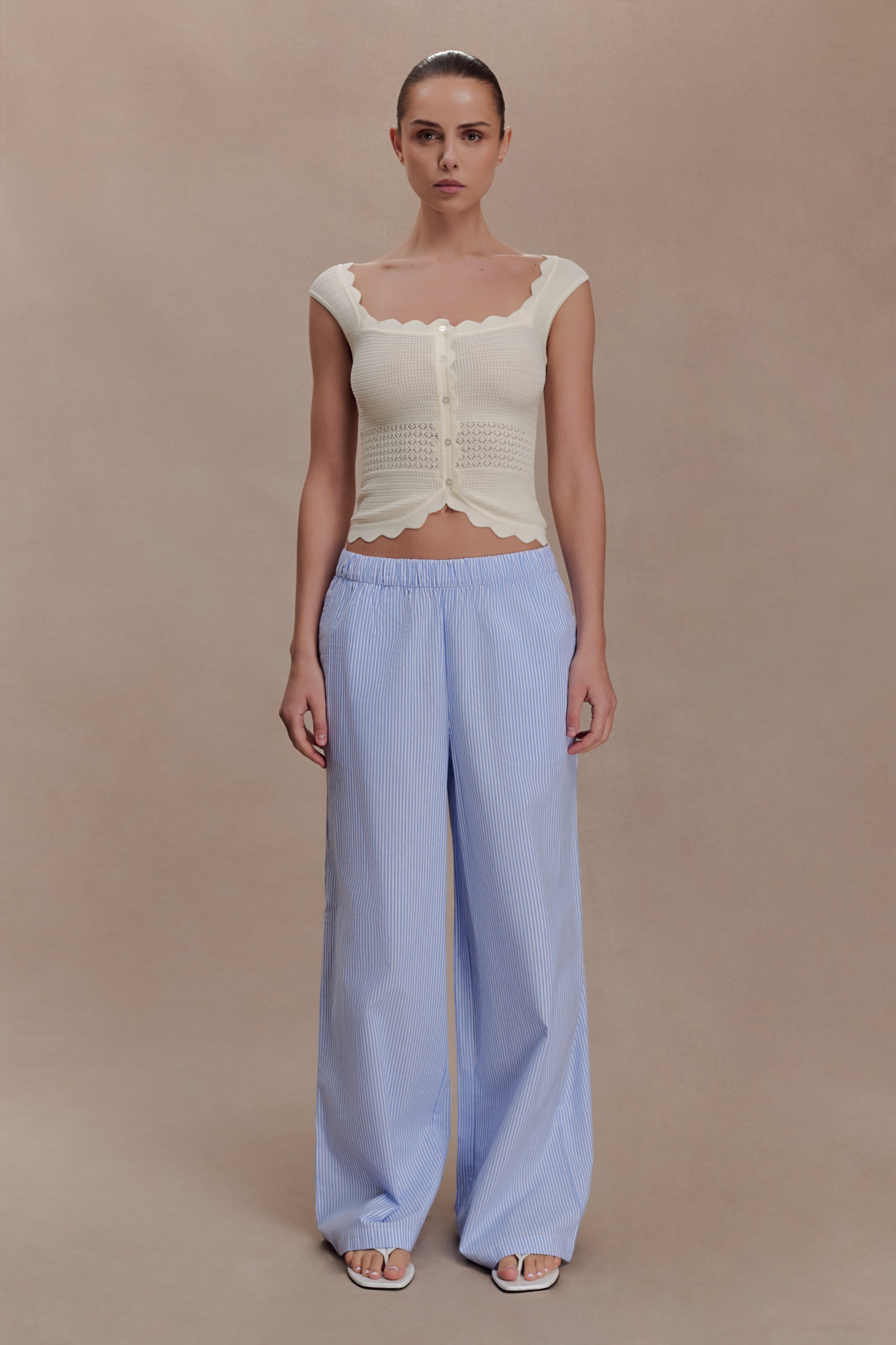 Madeline Scallop Knit Top - Ivory #7