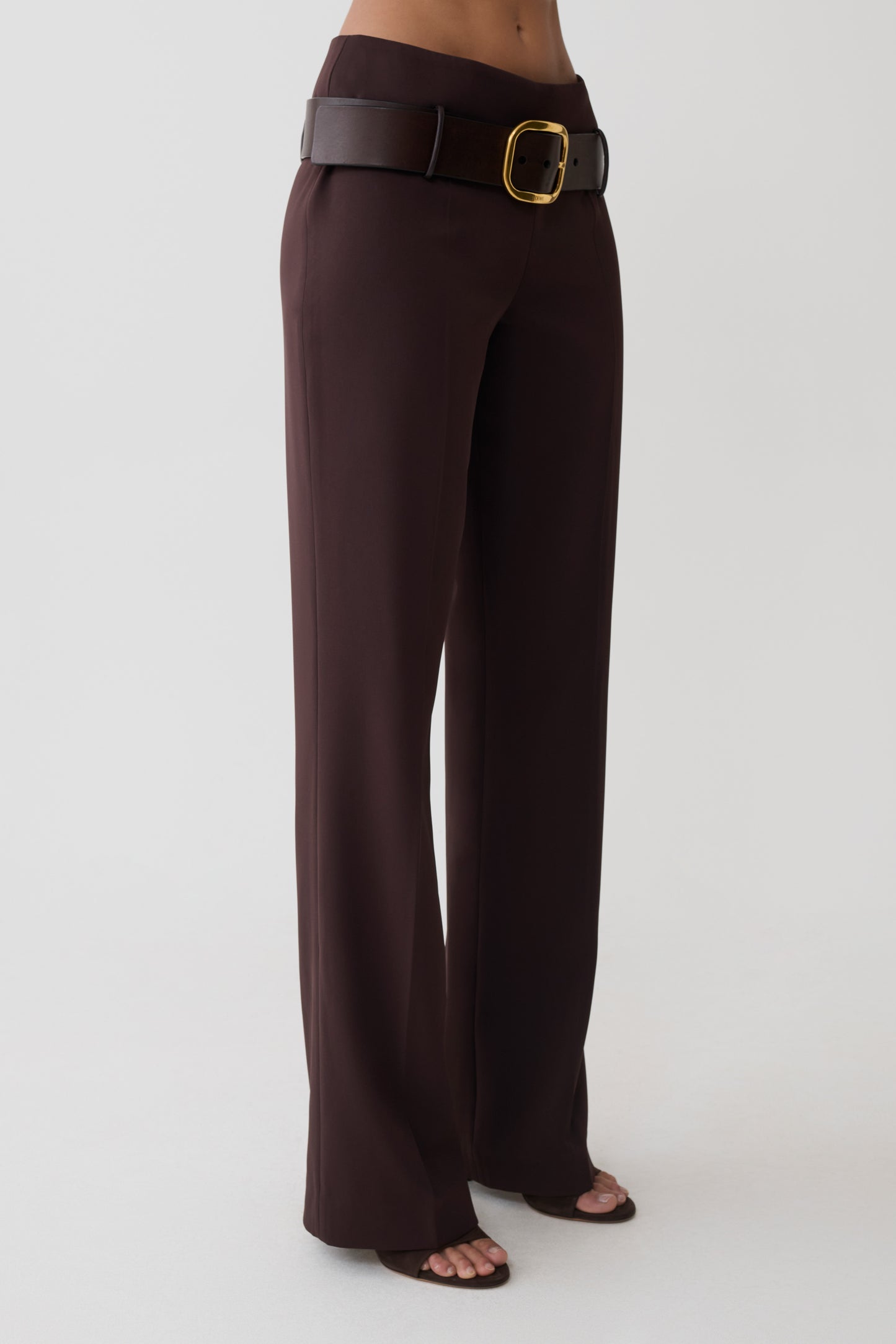 Brooke Straight Leg Suiting Pant - Burgundy