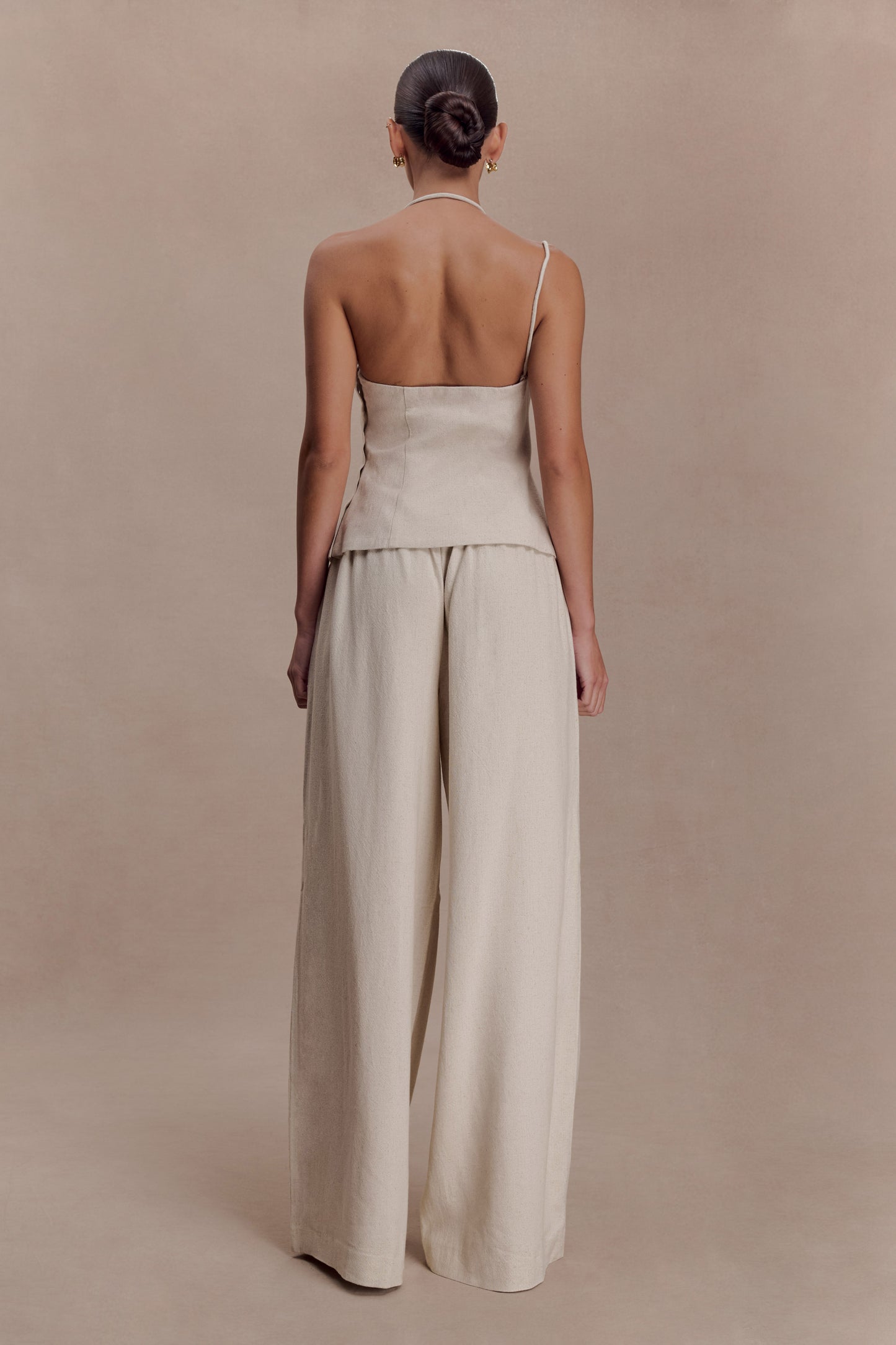 Gabby Straight Leg Linen Pants - Natural