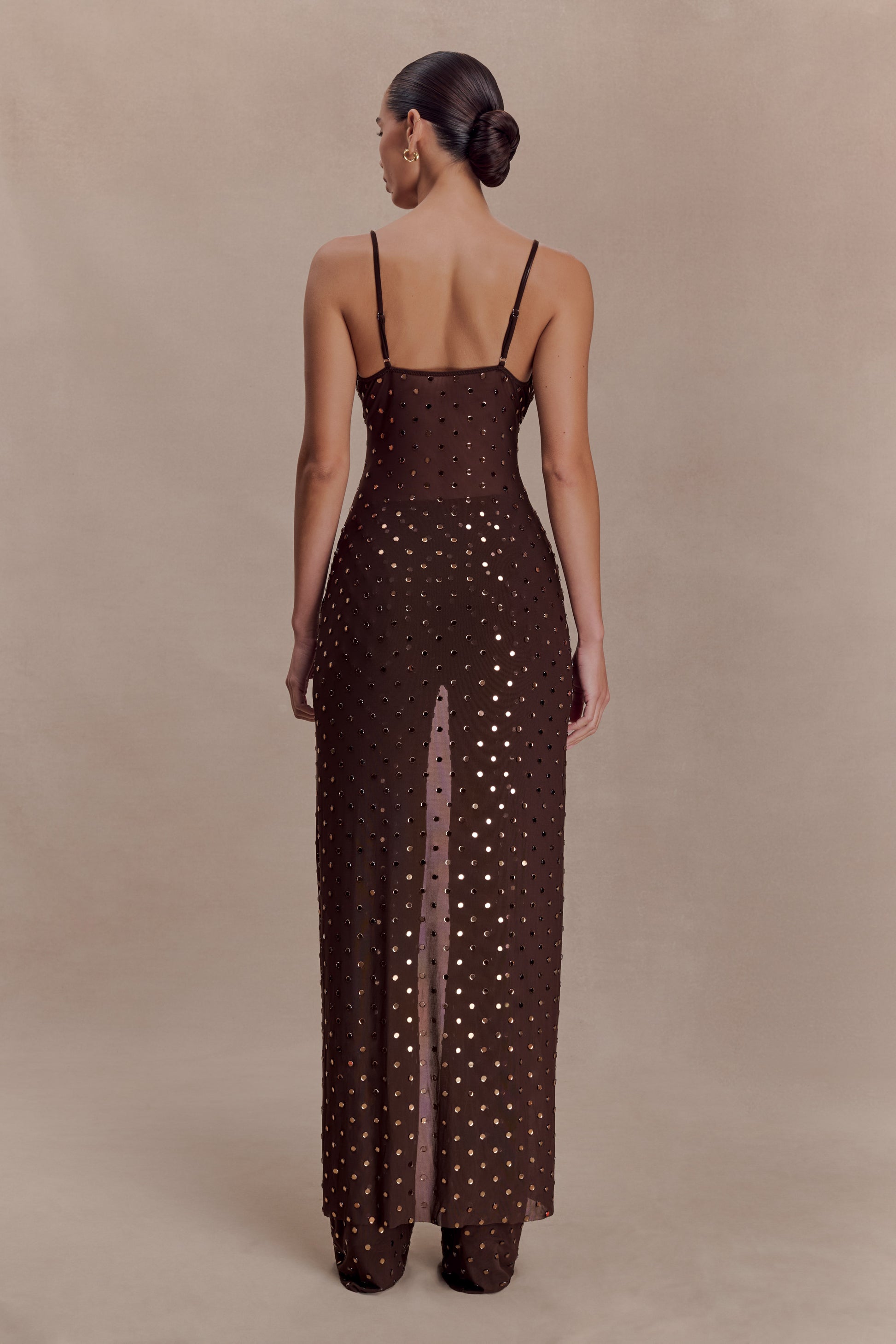 Jackie Longline Diamante Top - Chocolate #2