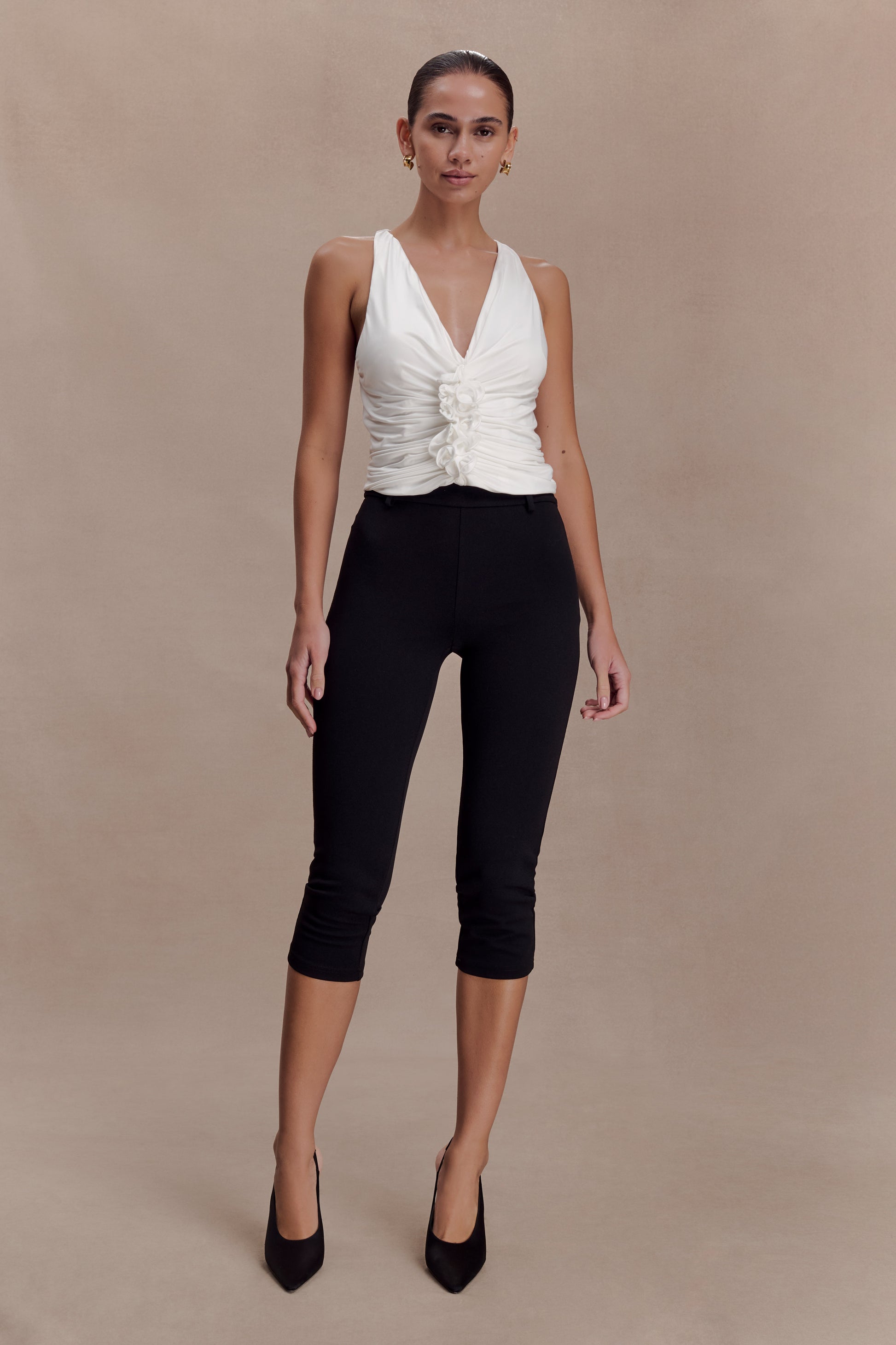 Alessandra Slinky Ruffle Top - Ivory #5