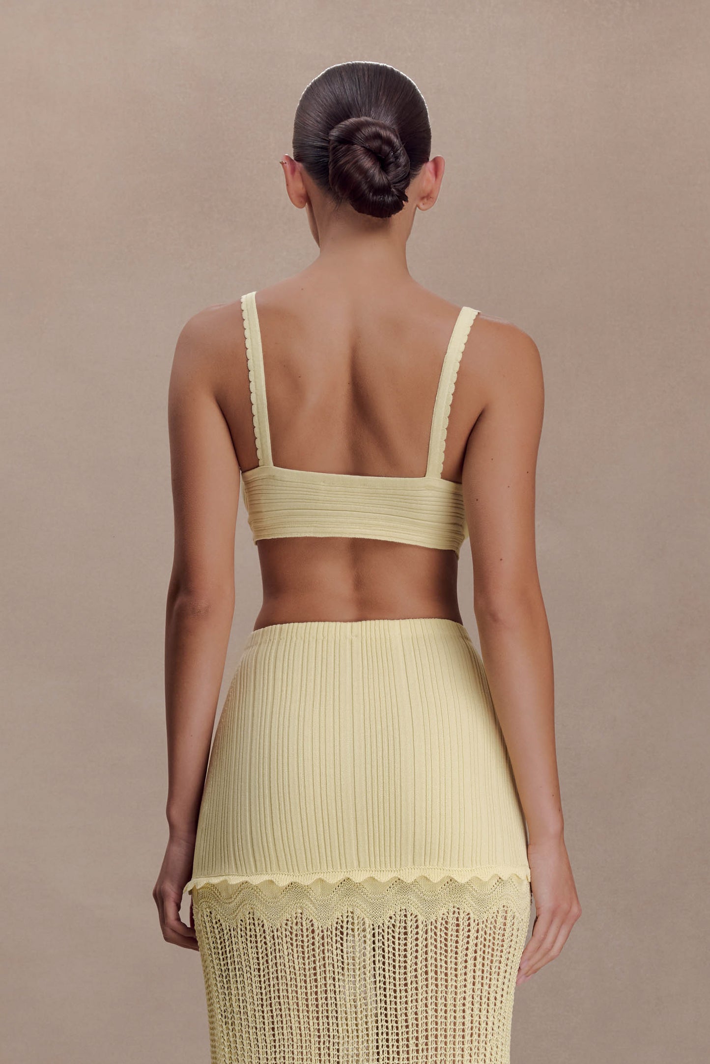 Coleene Pointelle Knit Top - Lemon