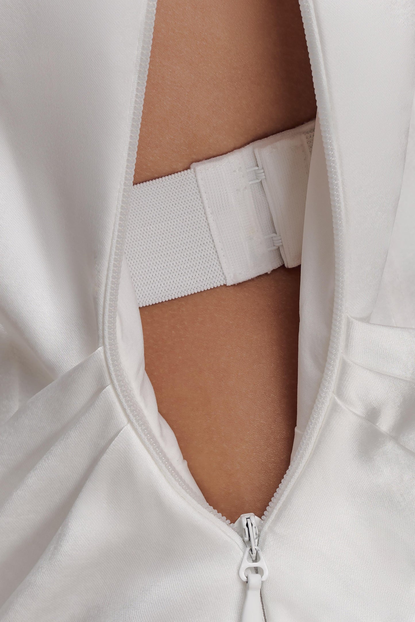 Ophelia Peplum Satin Maxi Dress - Ivory