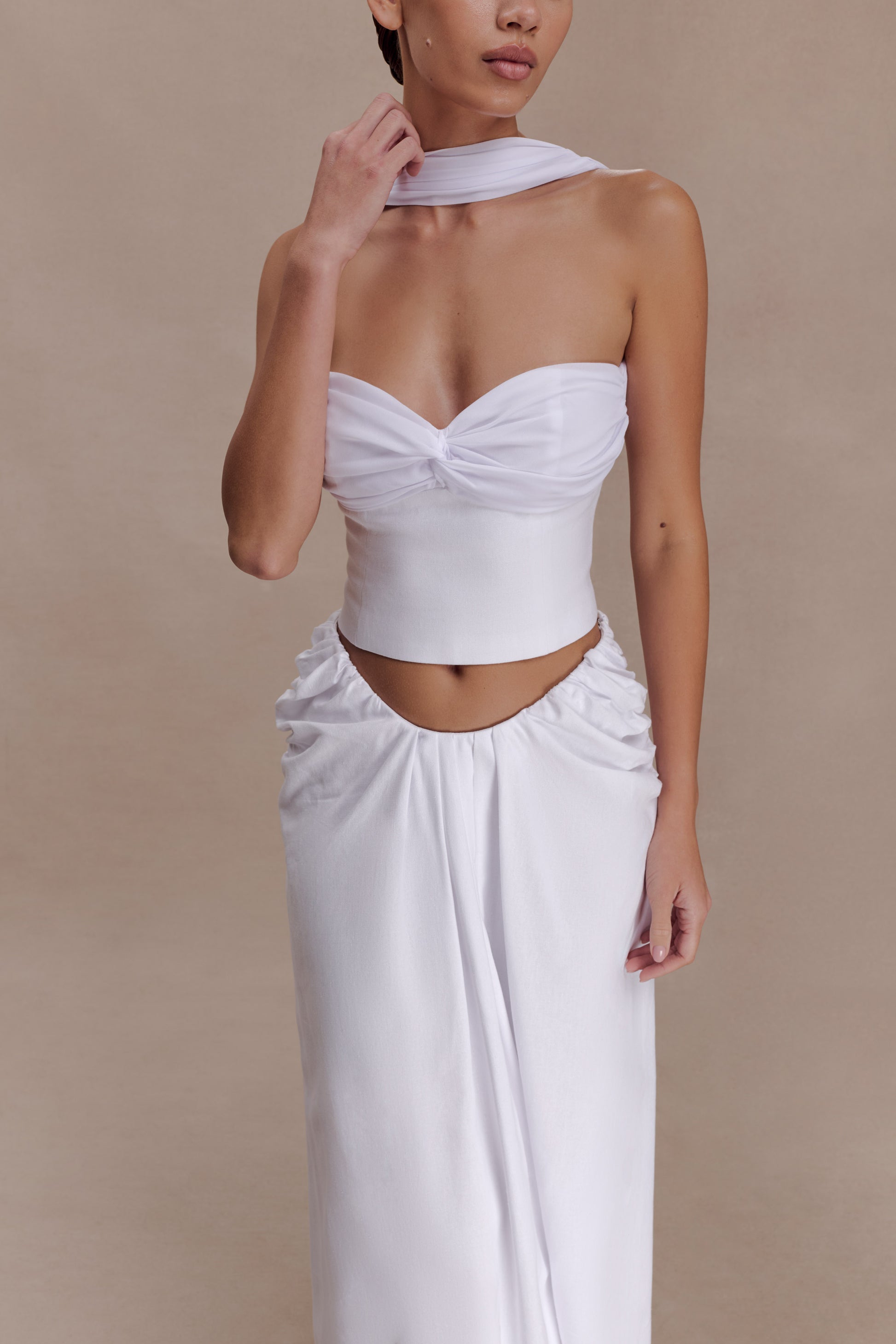 River Gathered Maxi Skirt - White #3