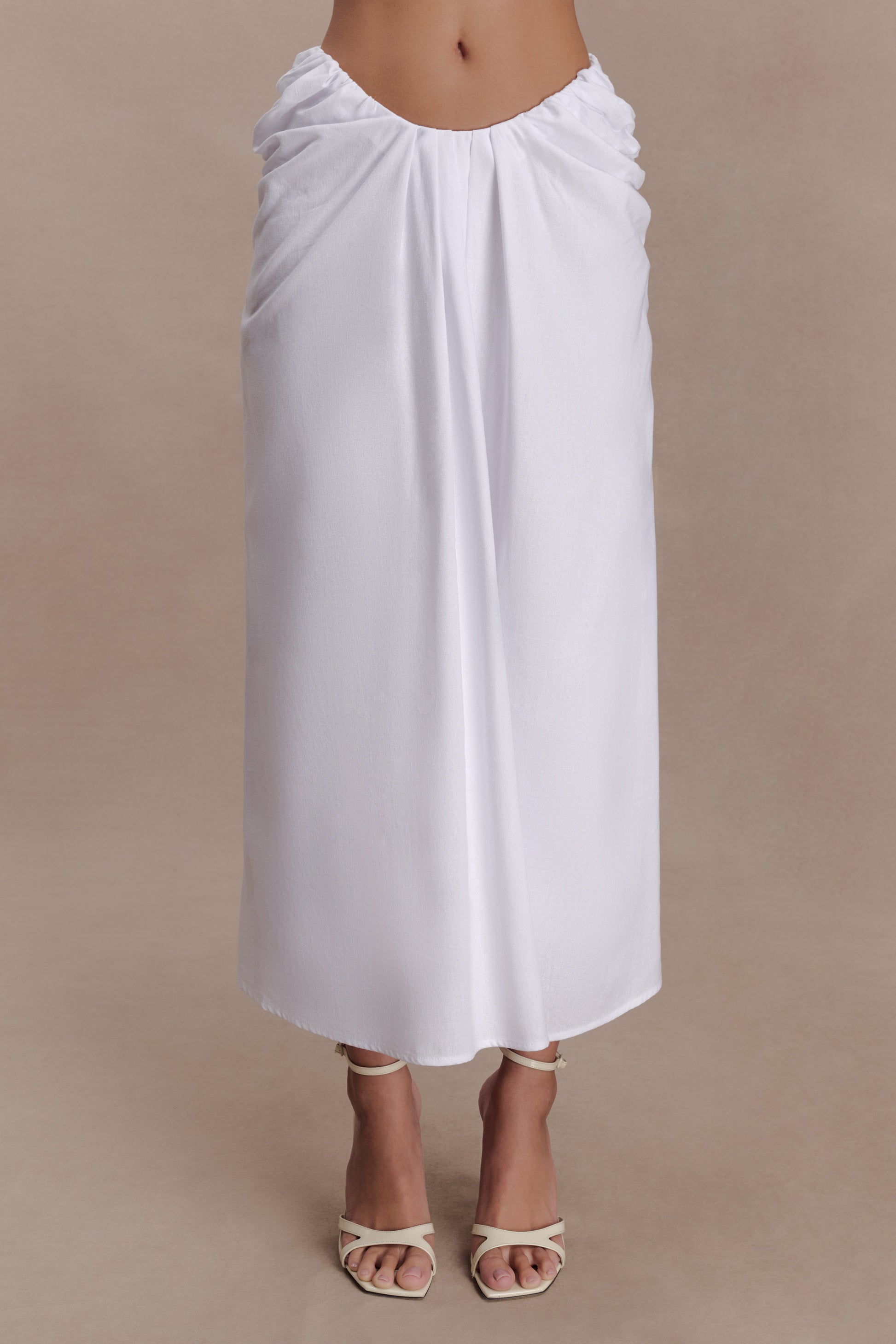 River Gathered Maxi Skirt - White #7