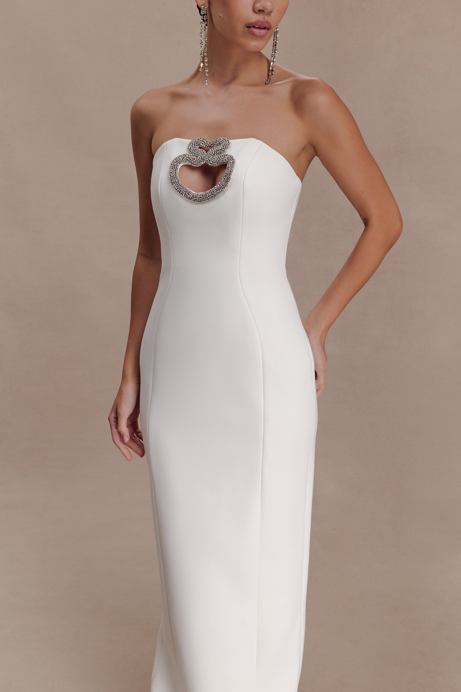 Hilda Embellished Strapless Maxi Dress - White #3