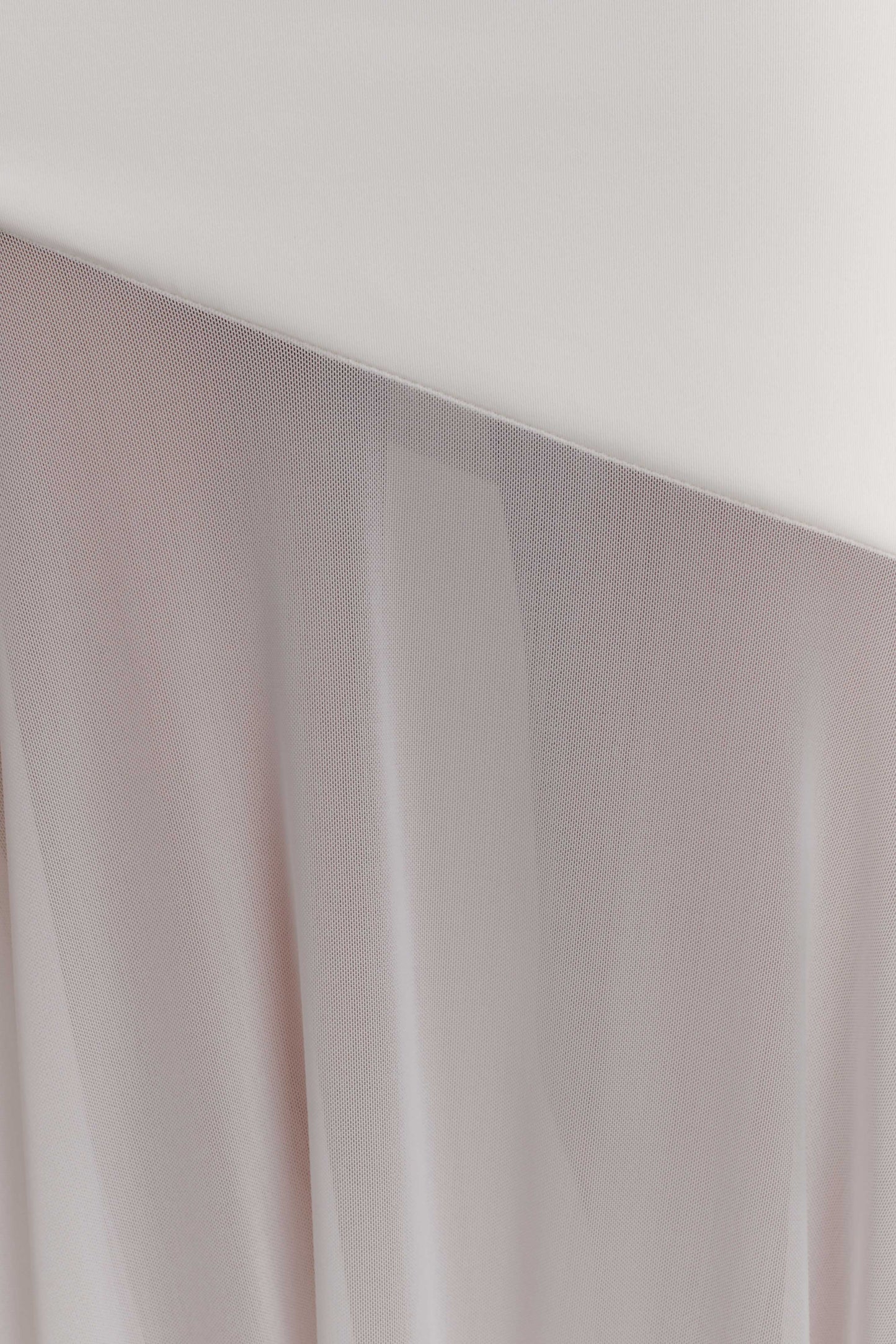 Portia Scuba And Mesh Maxi Skirt - White