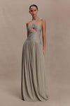 Juliette Pleated Chiffon Maxi Dress - Silver