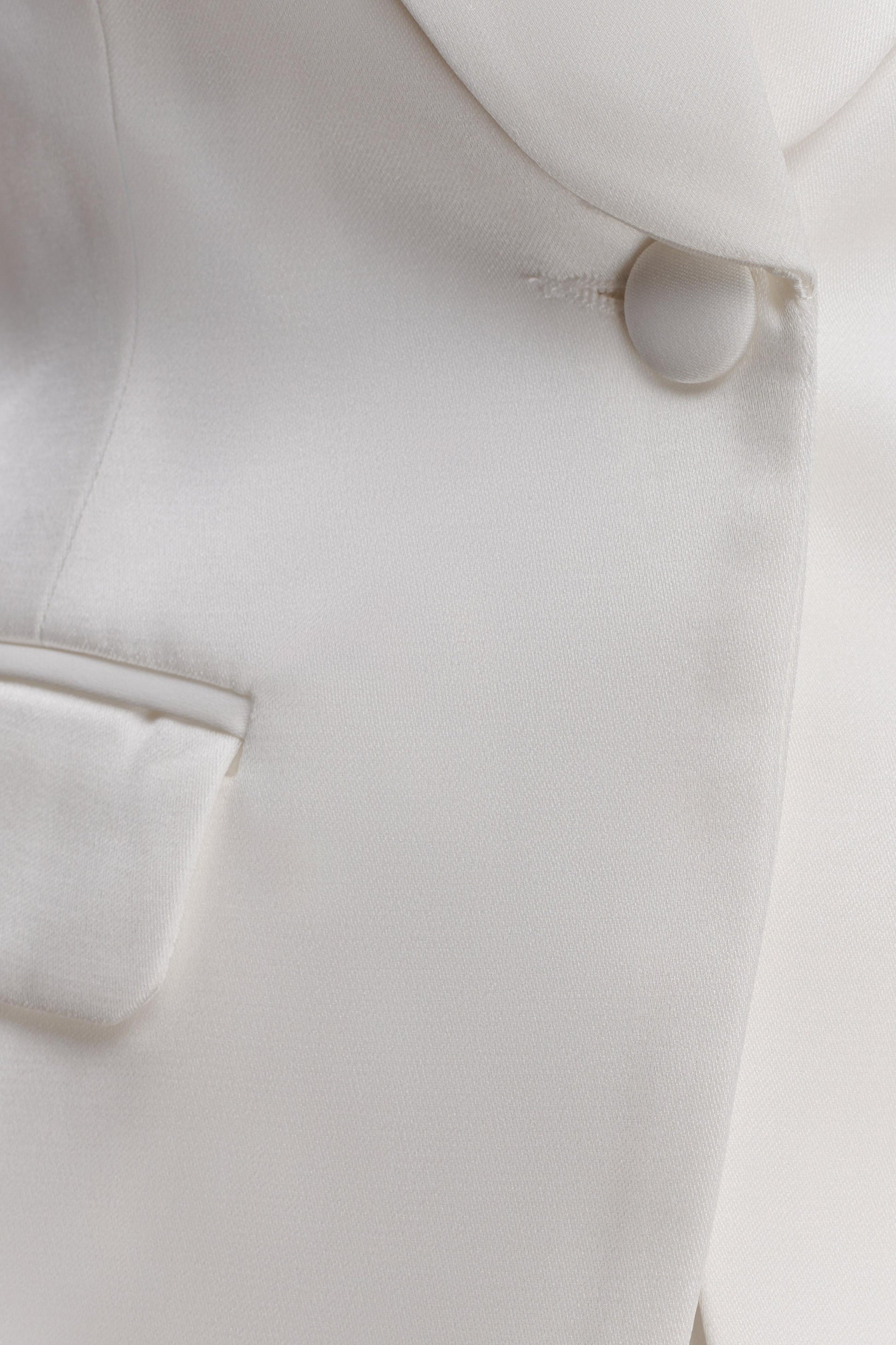 Kylie Oversized Satin Blazer - Ivory #6