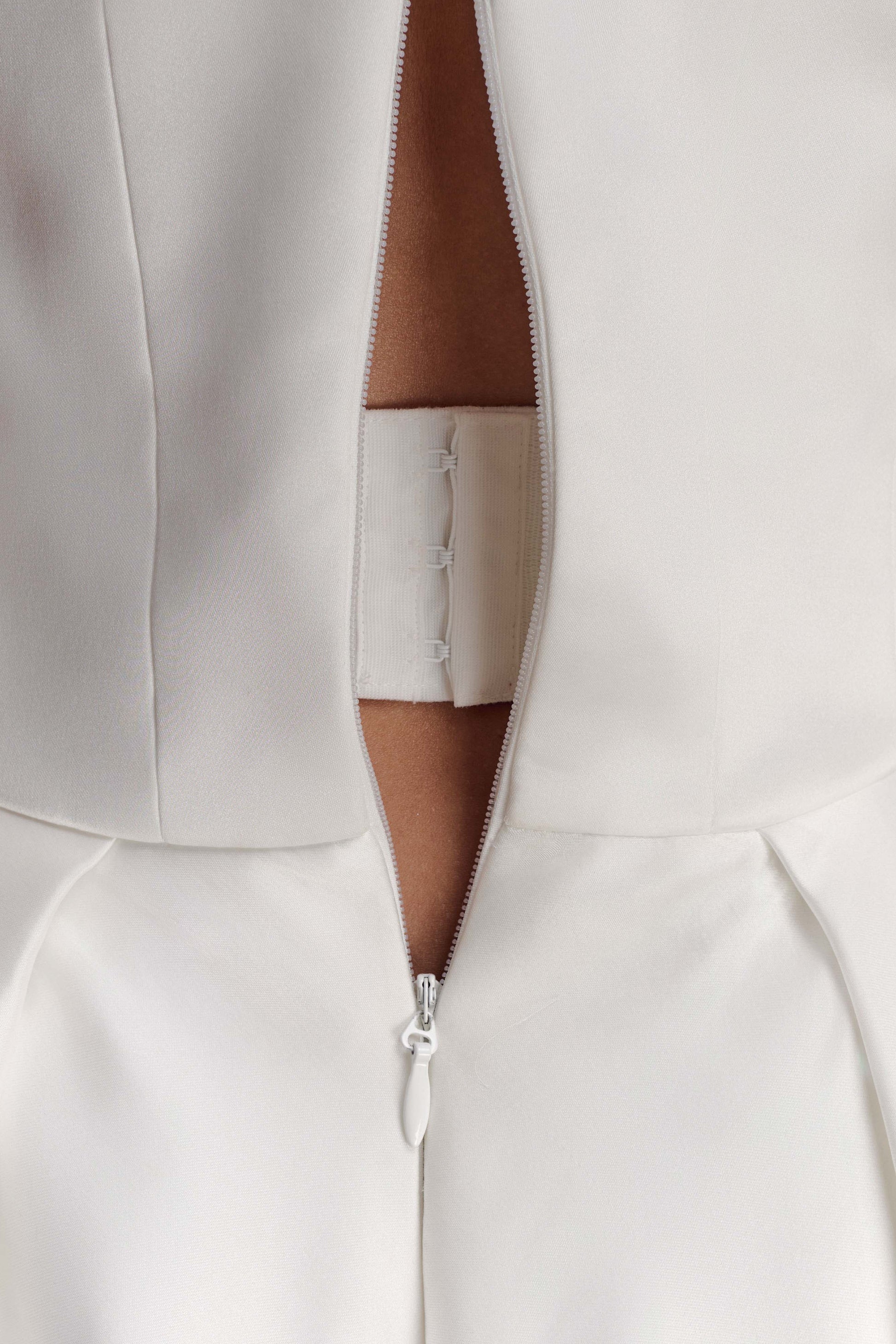 Willow Off Shoulder Satin Maxi Gown - White #5