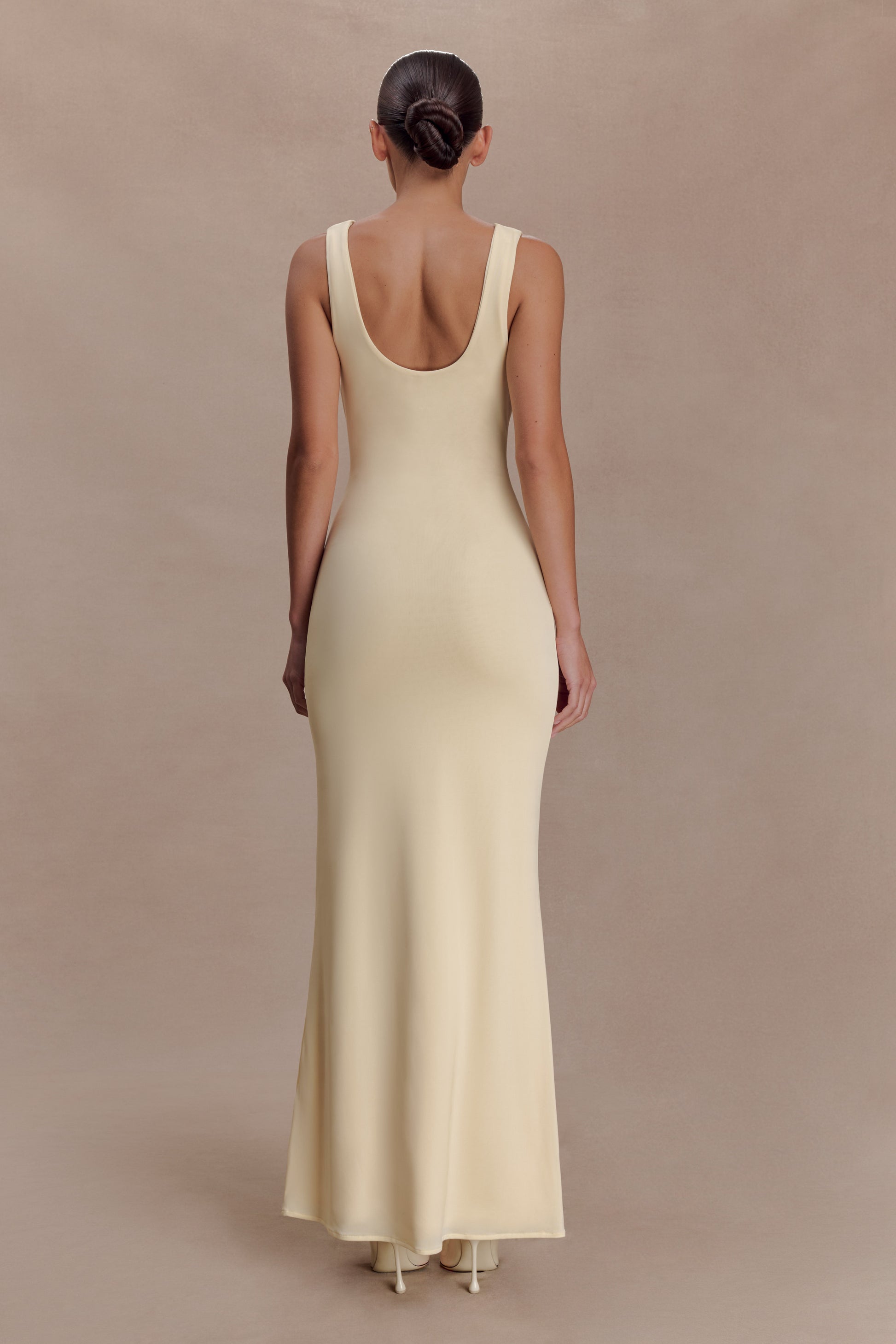 Marta Slinky Cowl Maxi Dress - Lemon #2