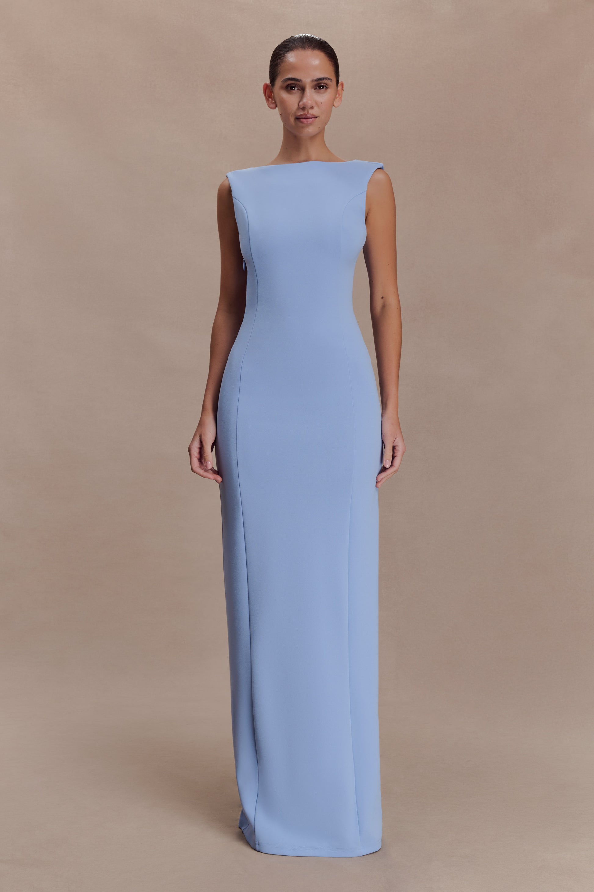 Galilea Crepe Draped Maxi Dress - Cornflower Blue #2