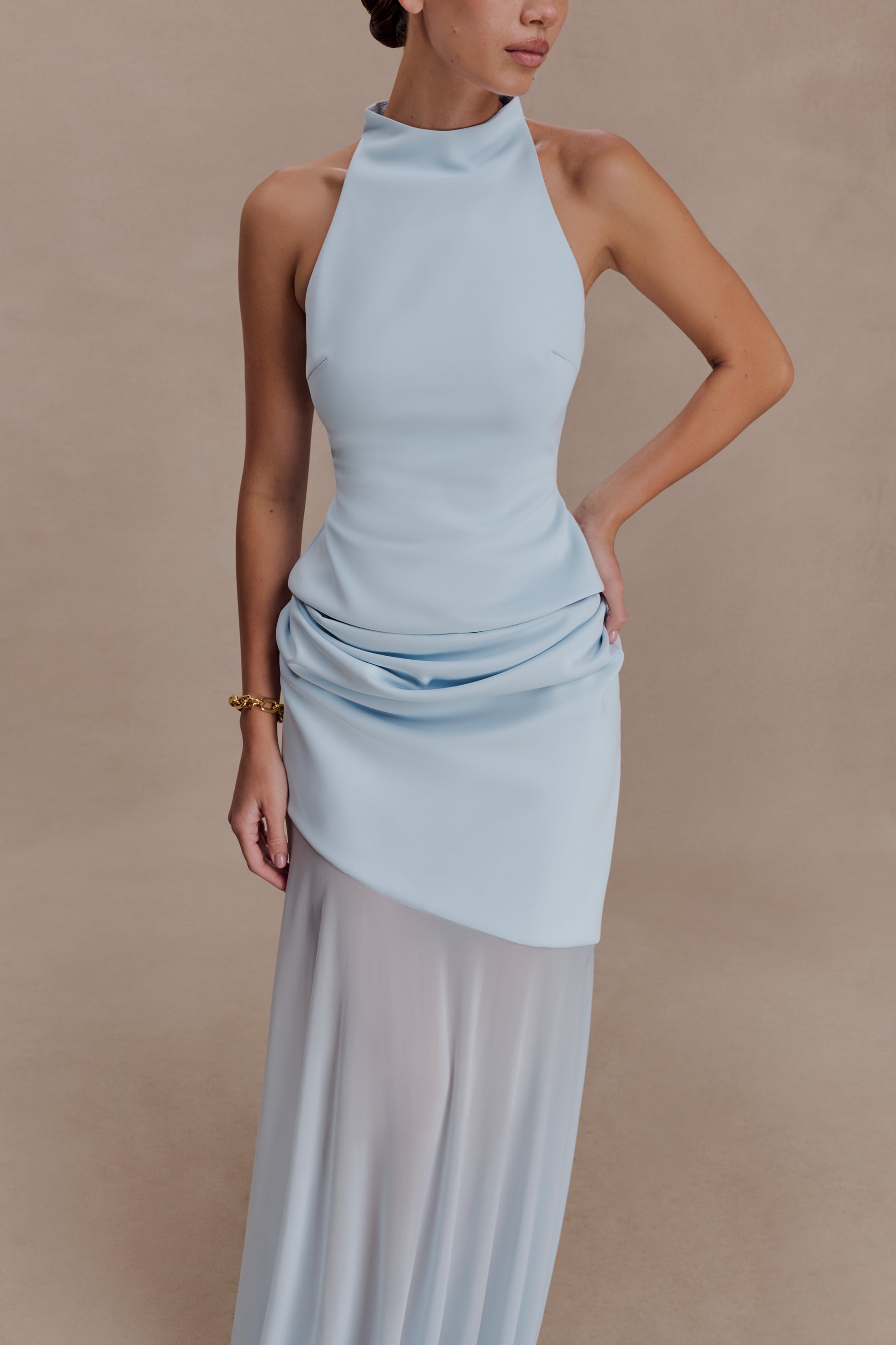 Portia Scuba Sleeveless Top - Pale Blue #3