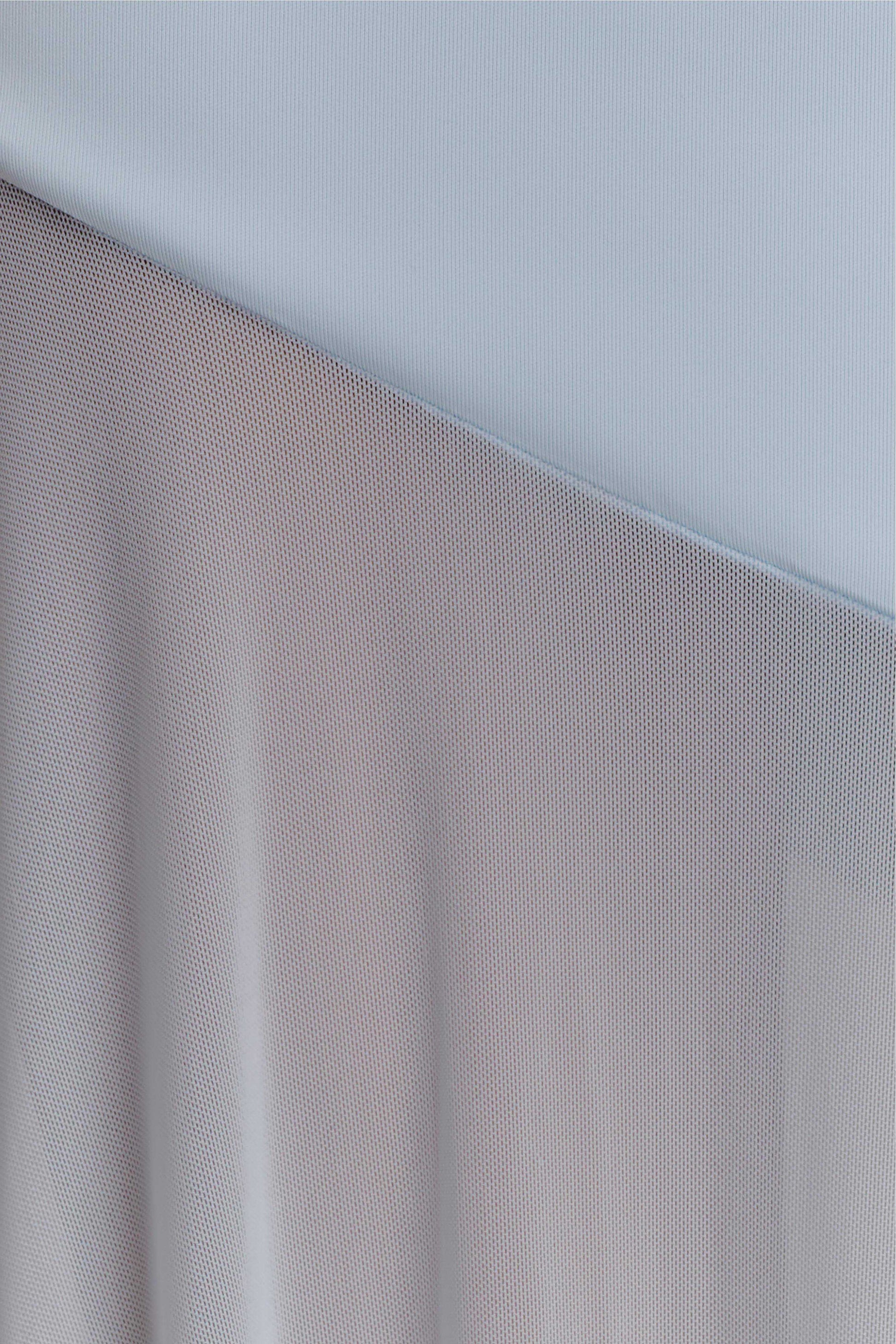 Portia Scuba And Mesh Maxi Skirt - Pale Blue #7