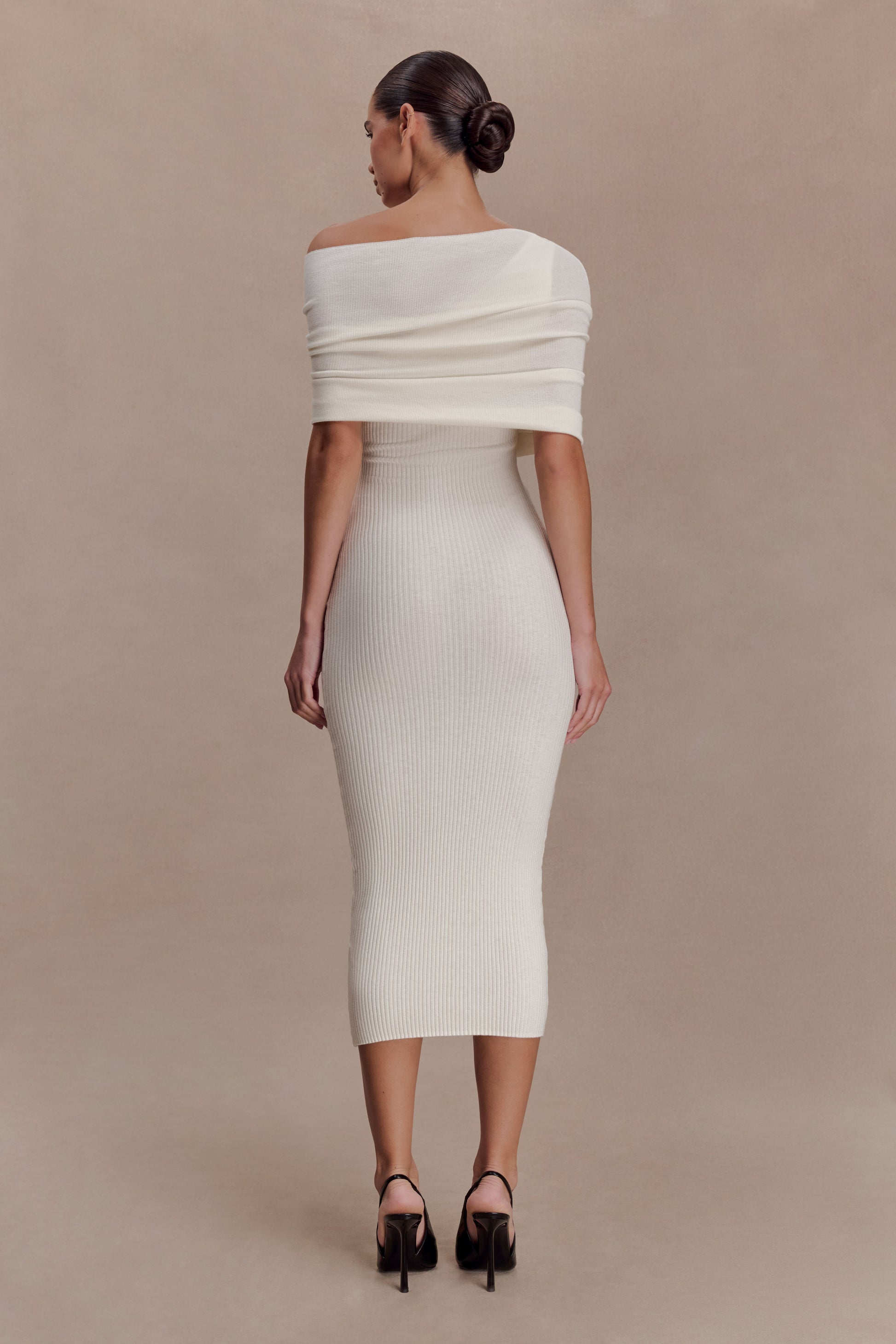 Zandie Cashmere Blend Knit Midi Dress - Ivory #4
