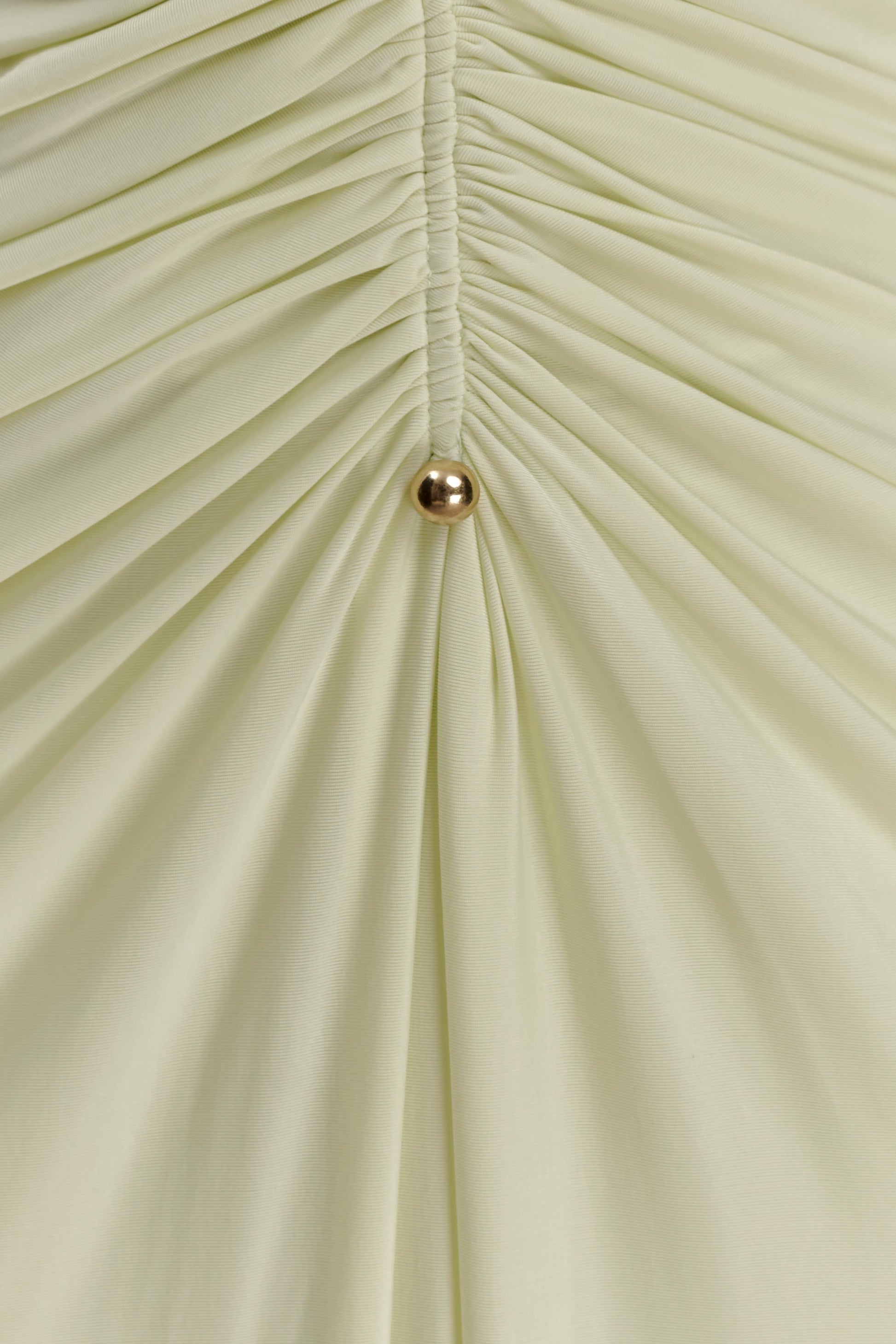 Perrie Slinky Ruched Maxi Dress - Pastel Lime #5