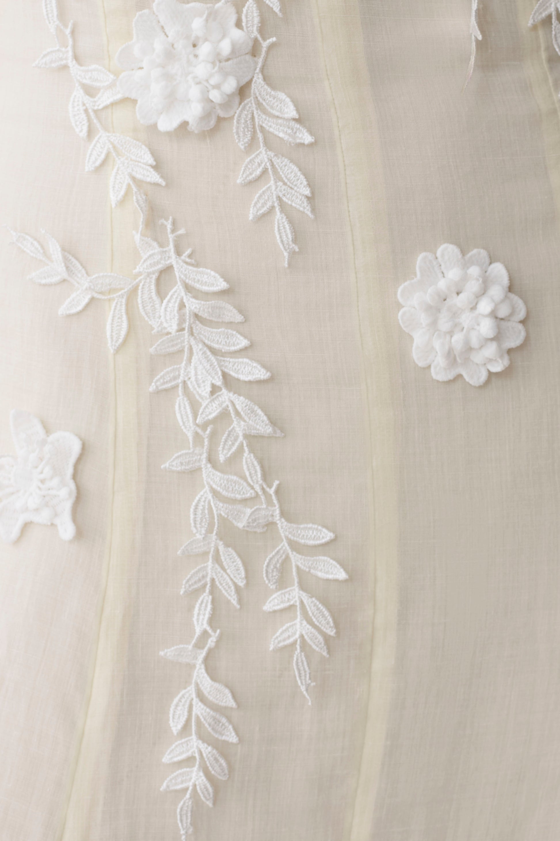 Odette Floral Lace Midi Dress - Buttermilk #5