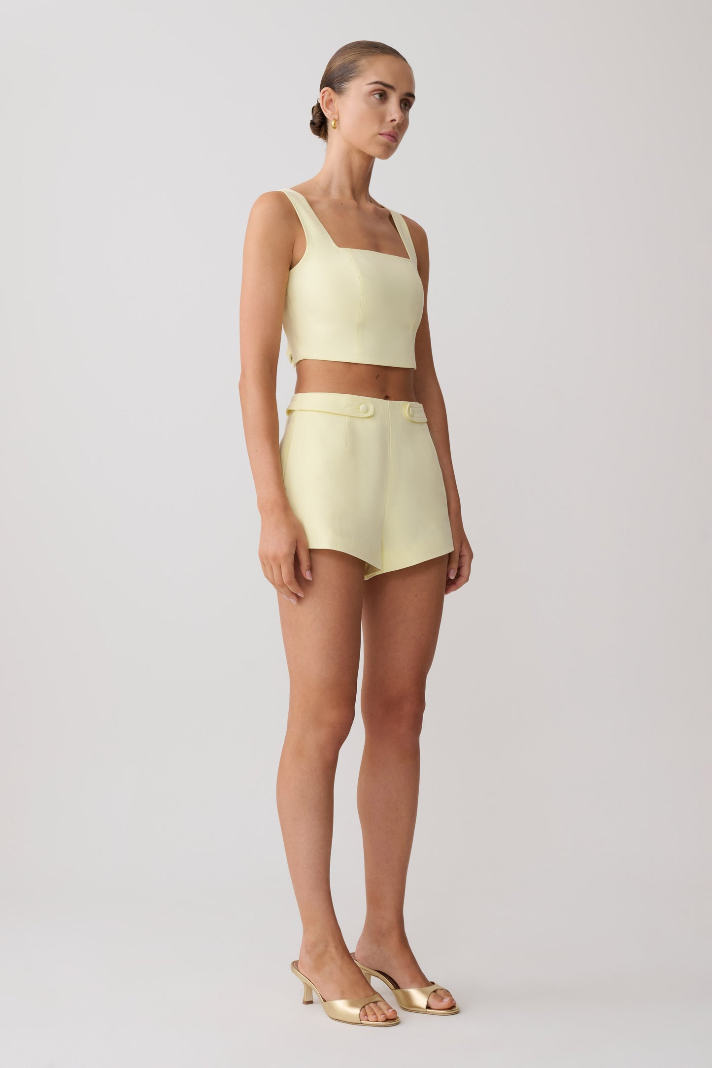Josephine Cotton Shorts With Waistbands - Lemon