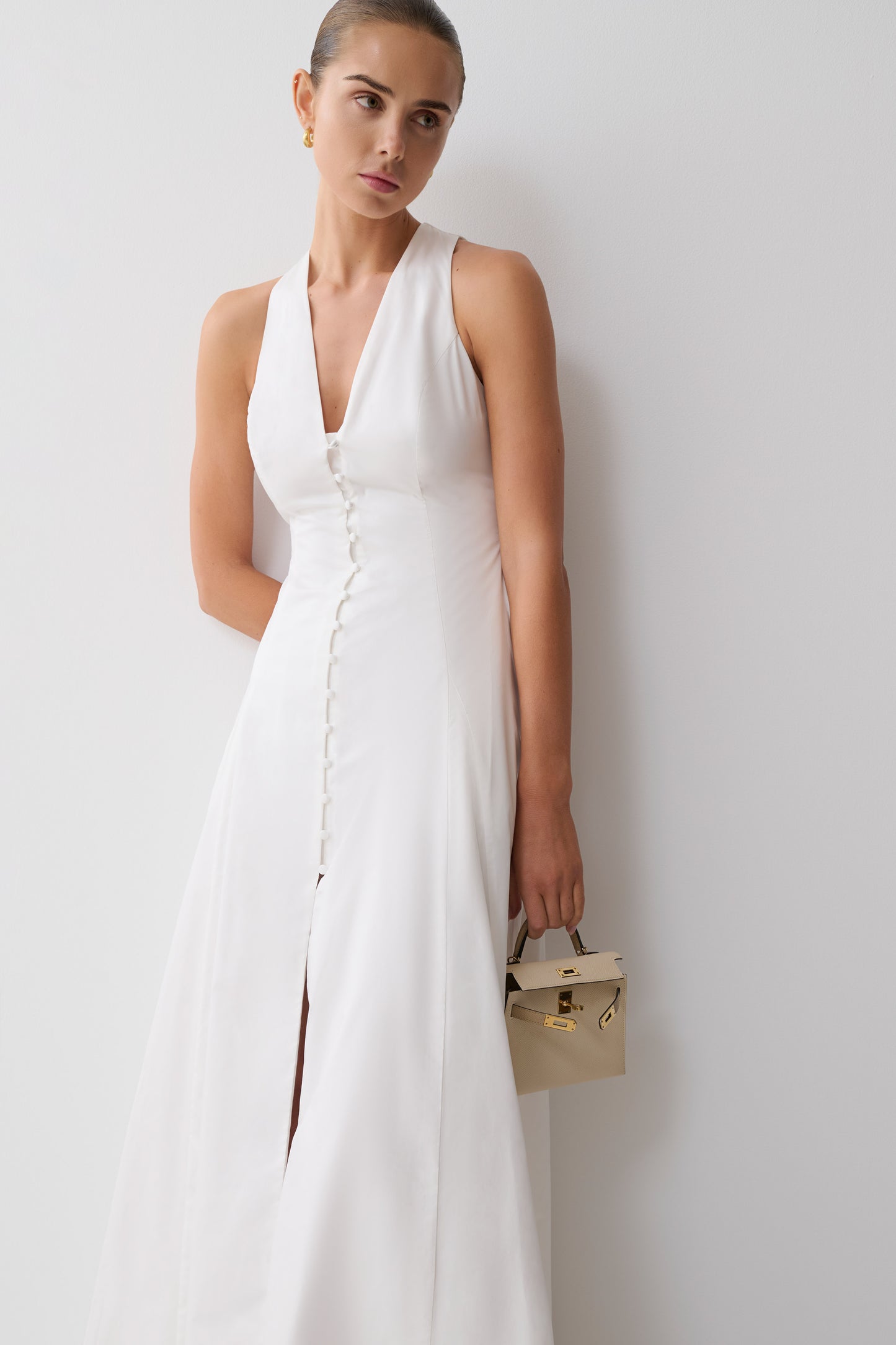 Sienna Button Down Maxi Dress - White