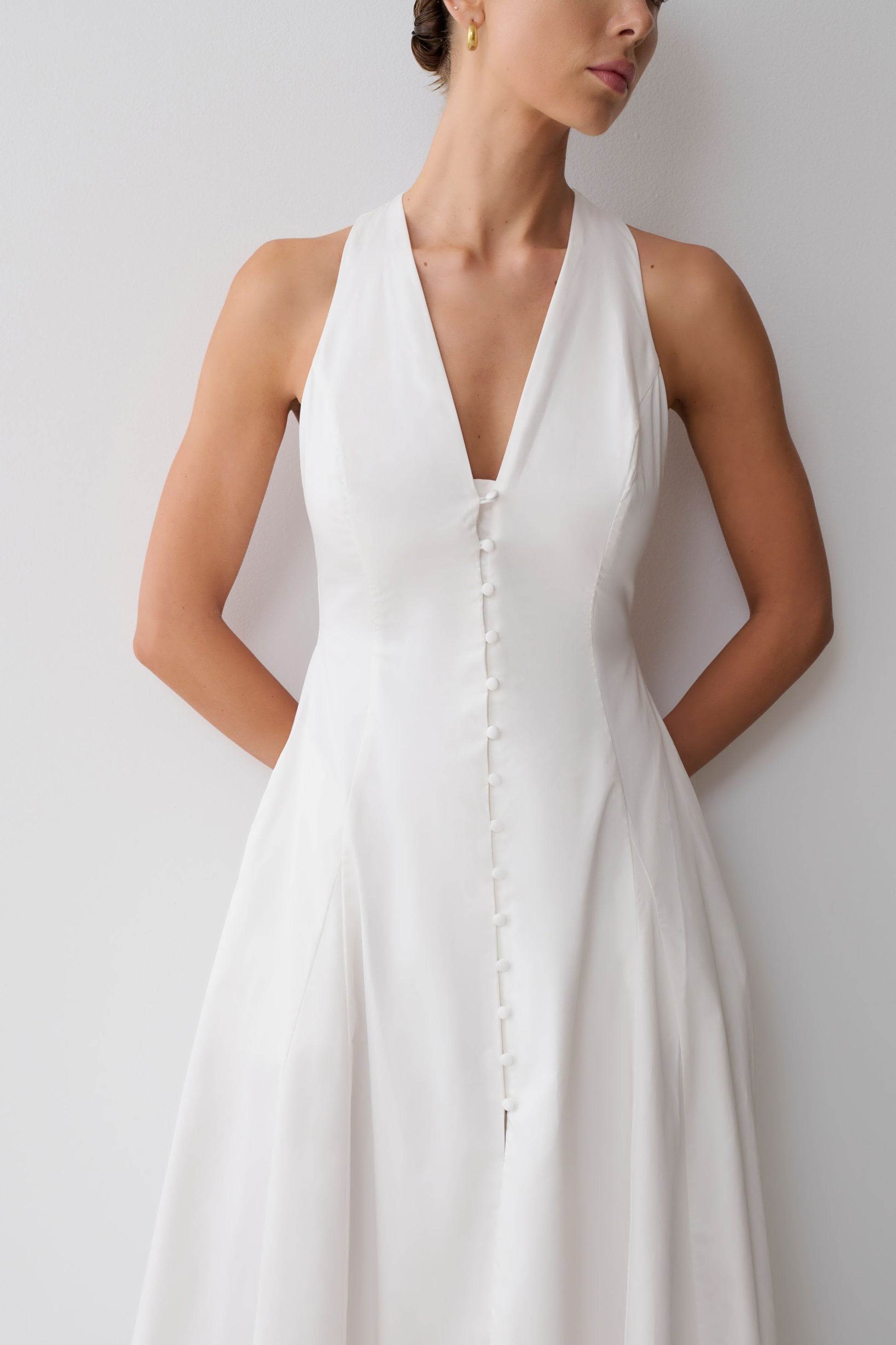 Sienna Button Down Maxi Dress - White #3