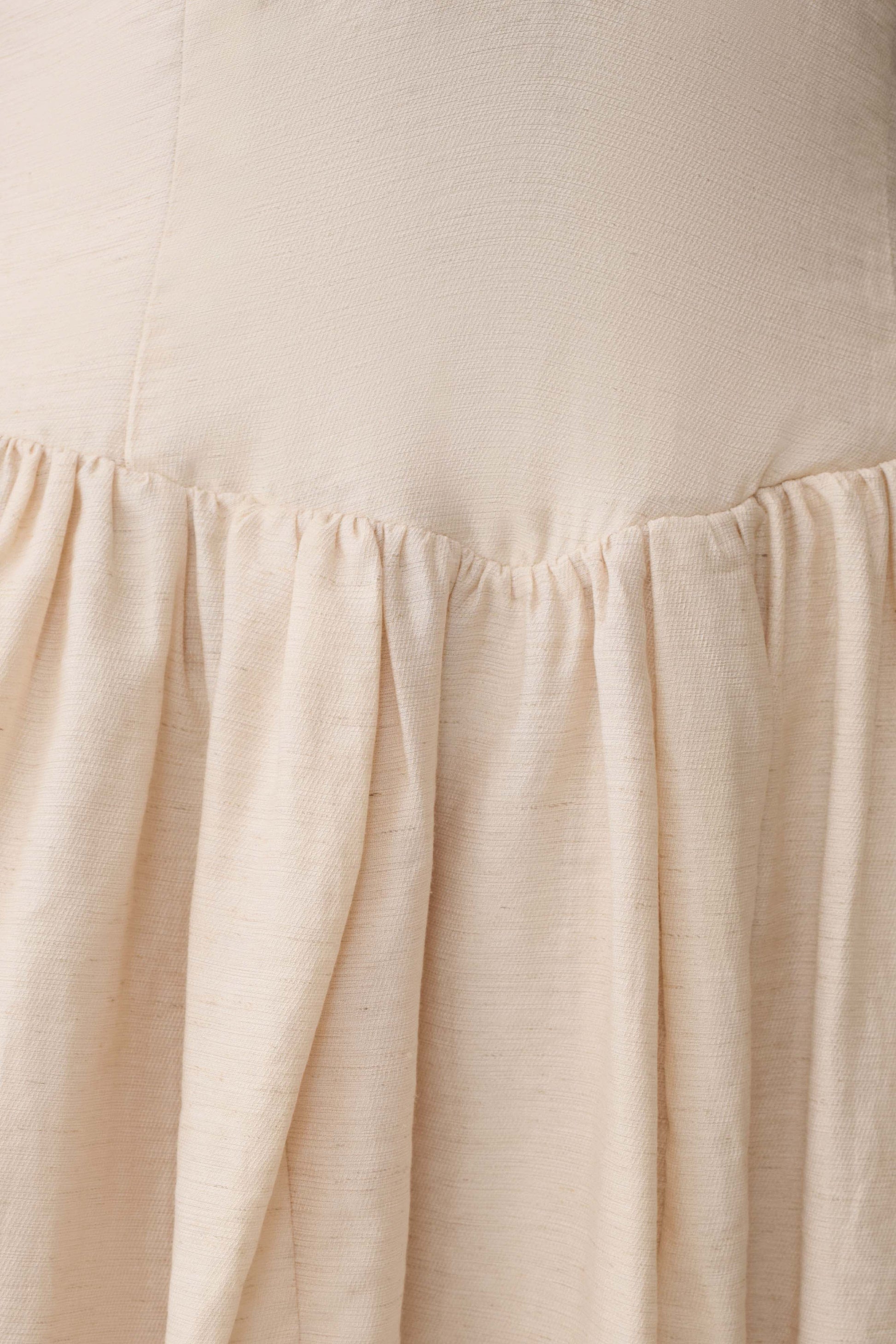 Arabella Cinched Waist Linen Mini Dress - Natural #7