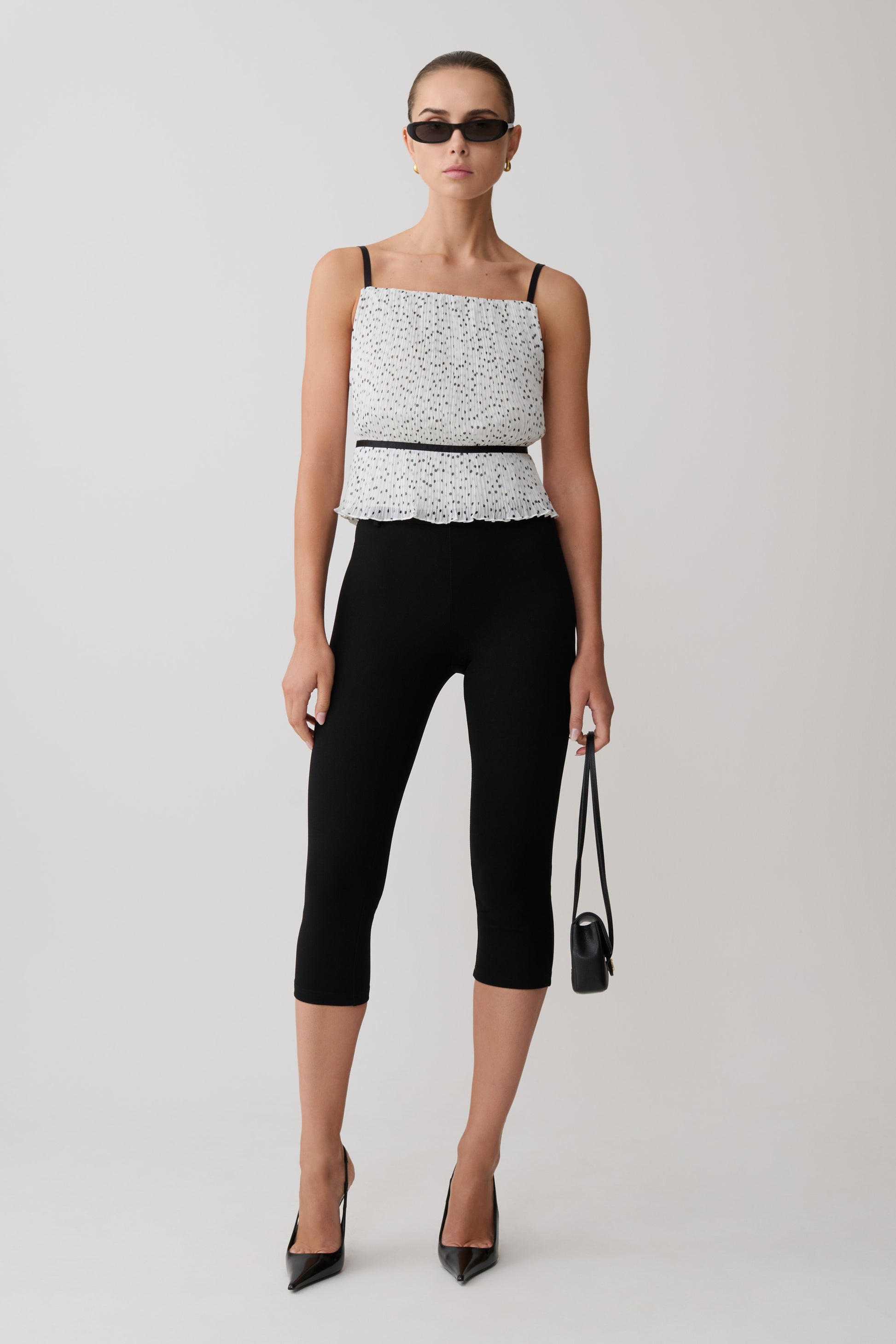 Lilou Pleated Sleeveless Top - Polka Dot #8