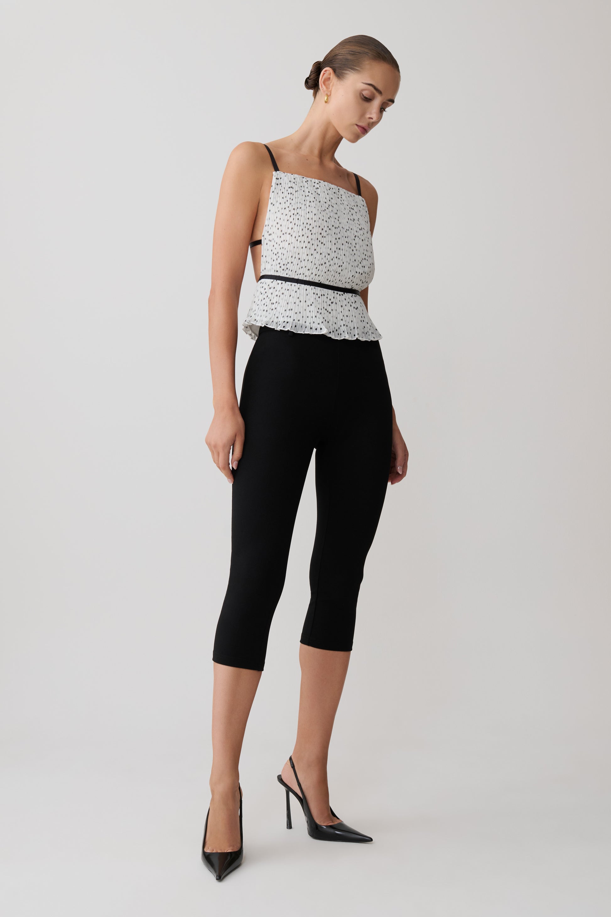 Lilou Pleated Sleeveless Top - Polka Dot #4