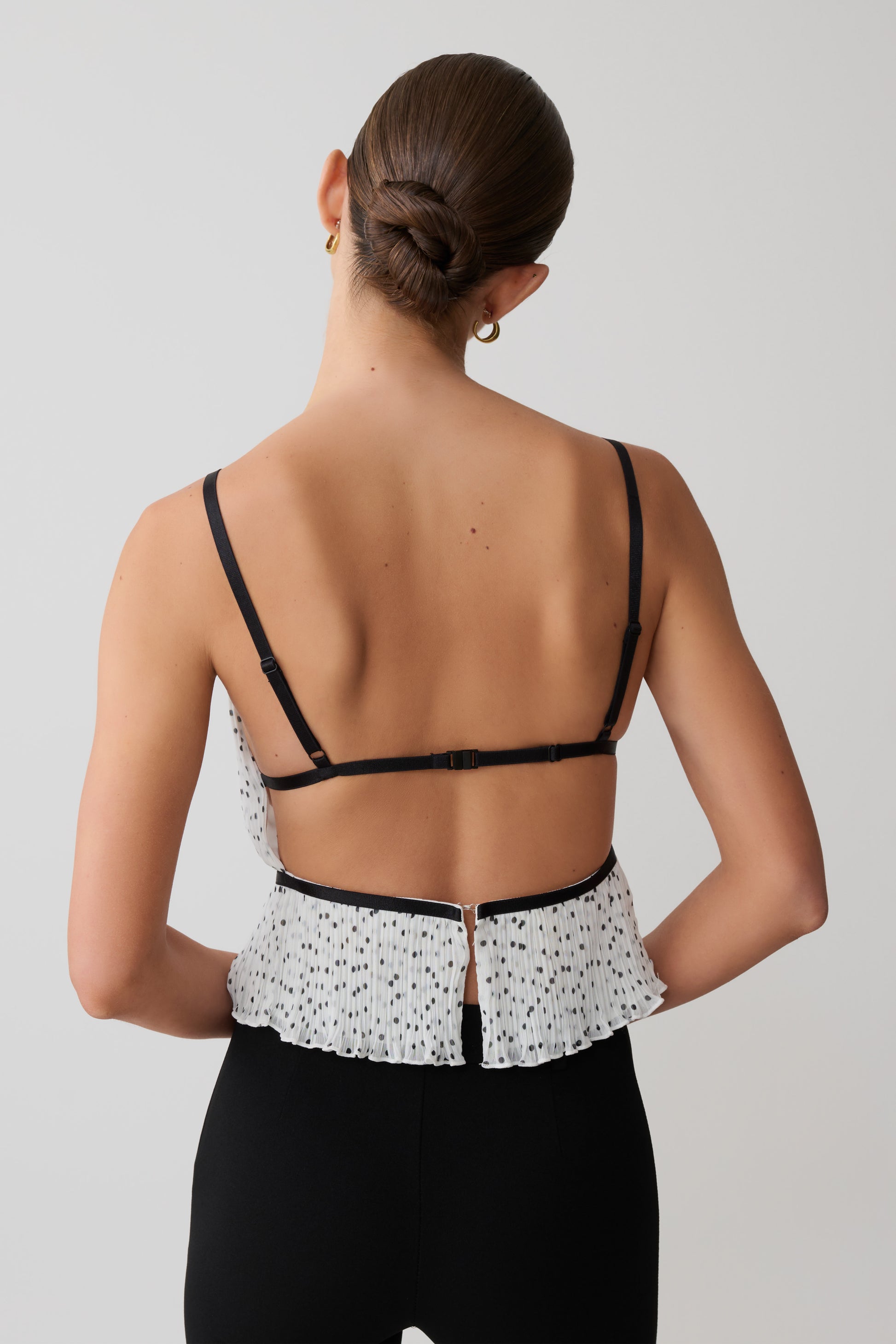 Lilou Pleated Sleeveless Top - Polka Dot #2