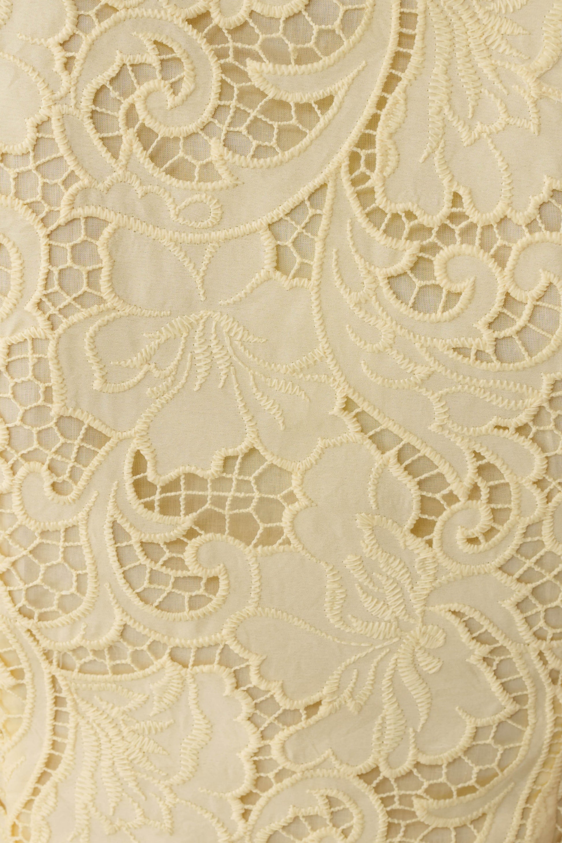 Tessa Broderie Tie Front Sleeveless Top - Lemon #7