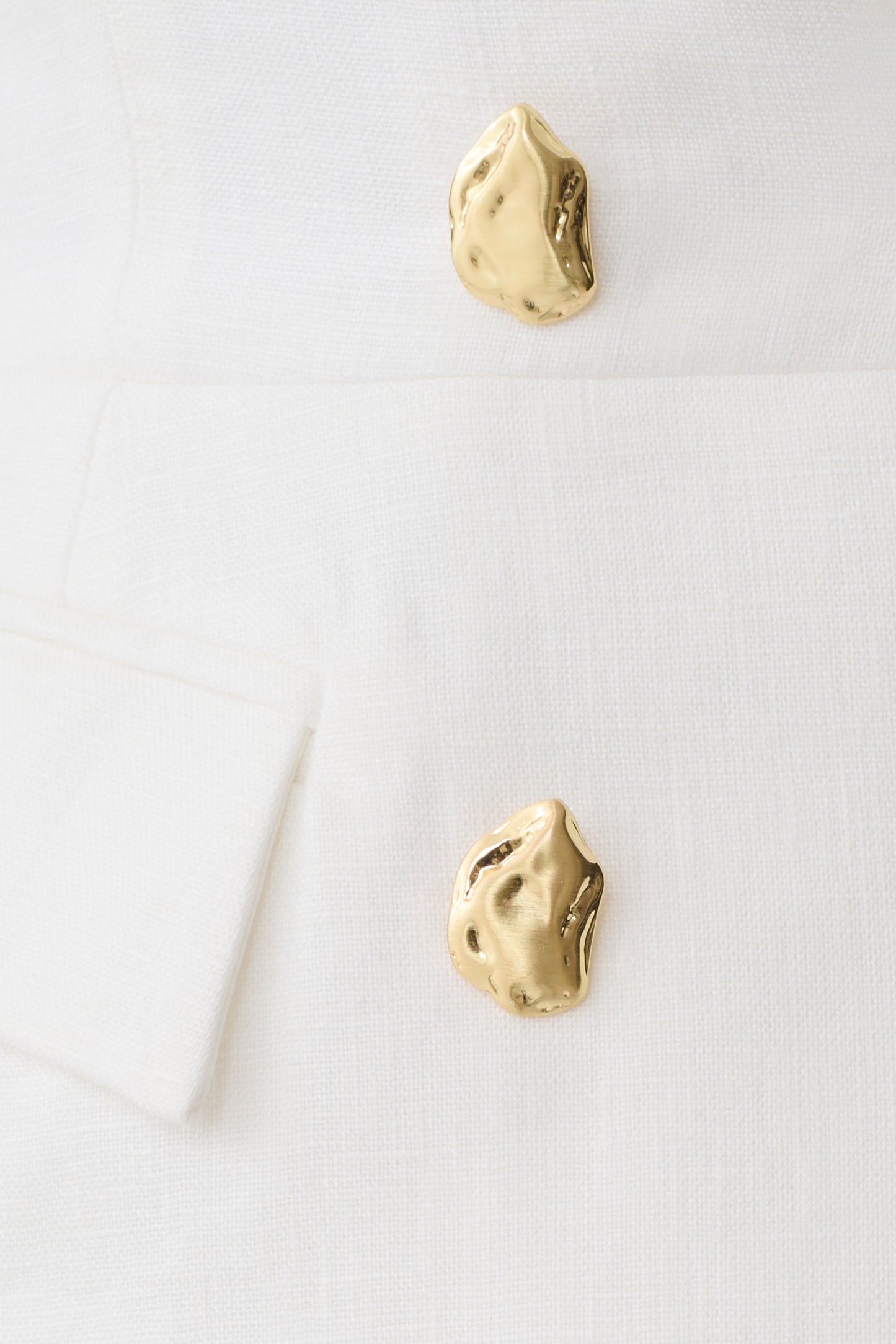 Oriana Linen Button Vest - White