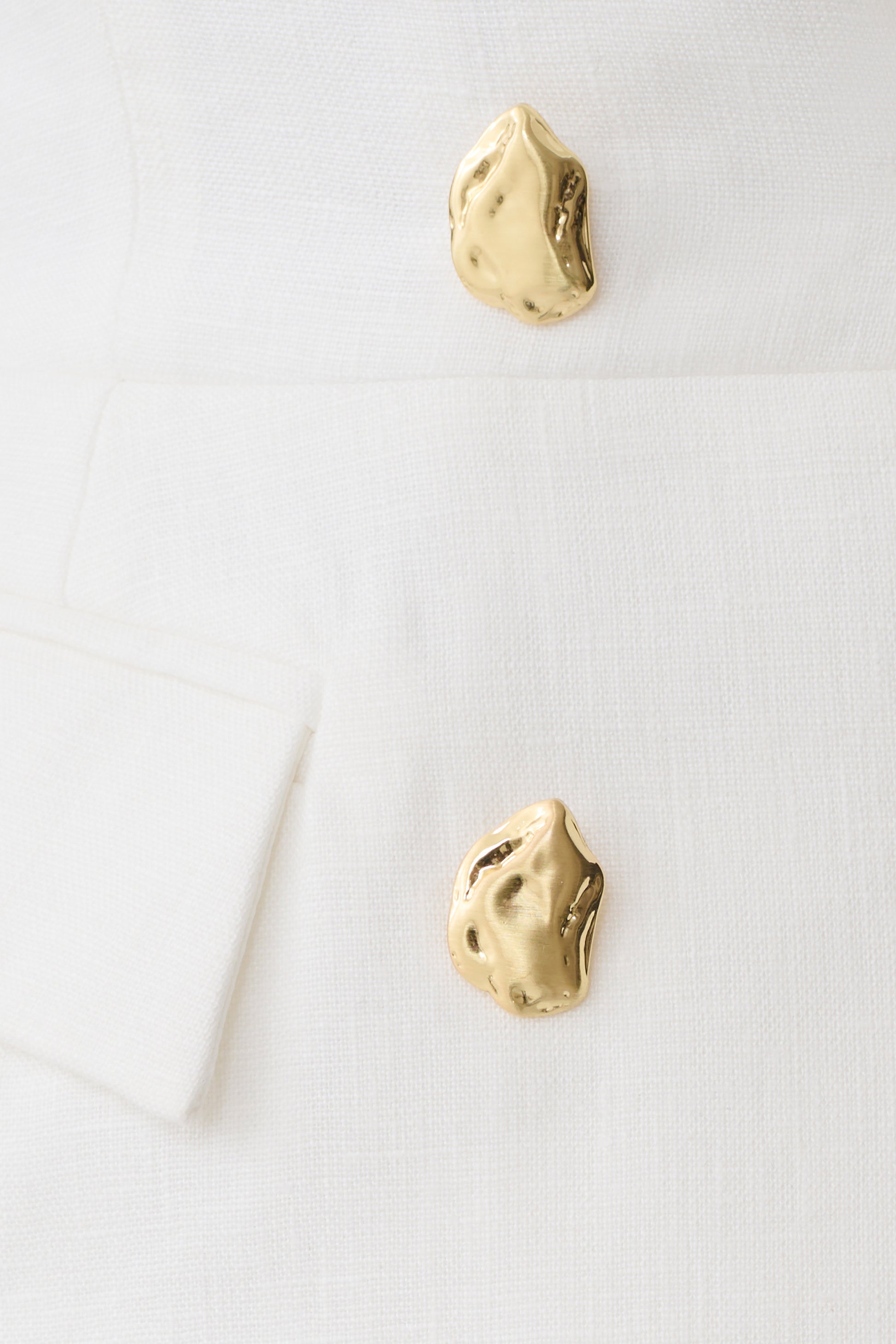 Oriana Linen Button Vest - White #6