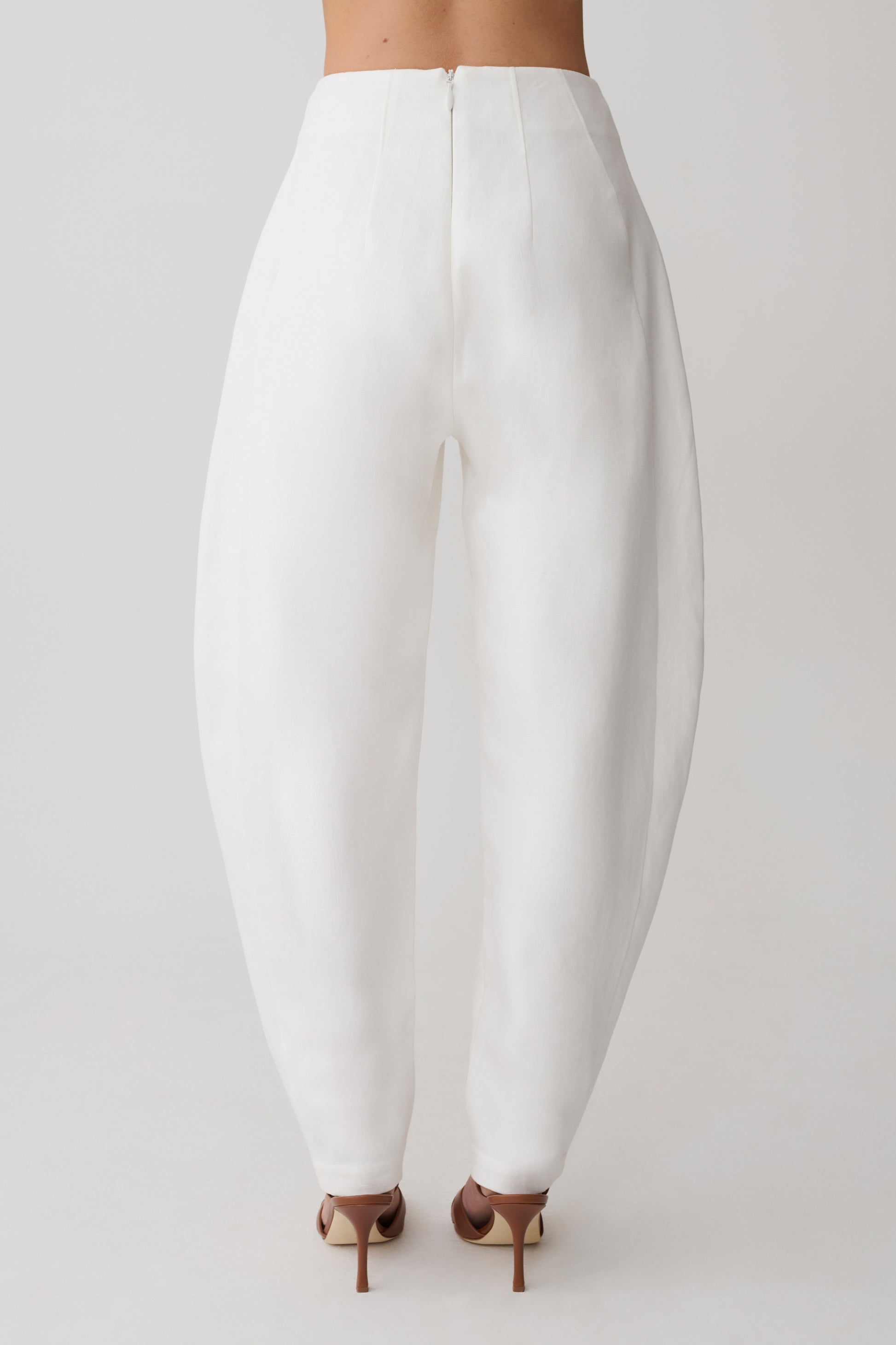 Oriana Linen Oversize Pants - White #6