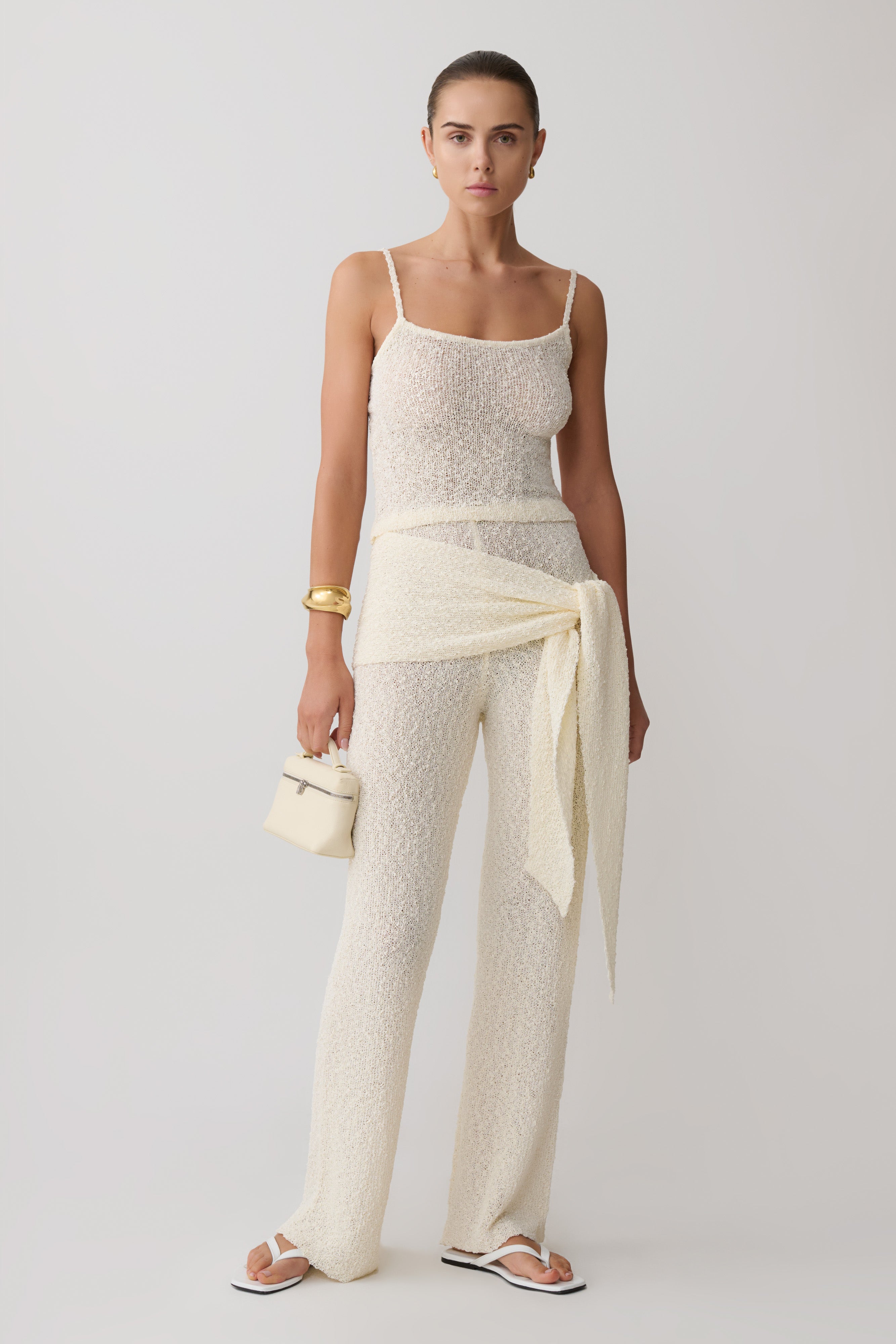 Mattais Boucle Knit Top - Ivory | MESHKI