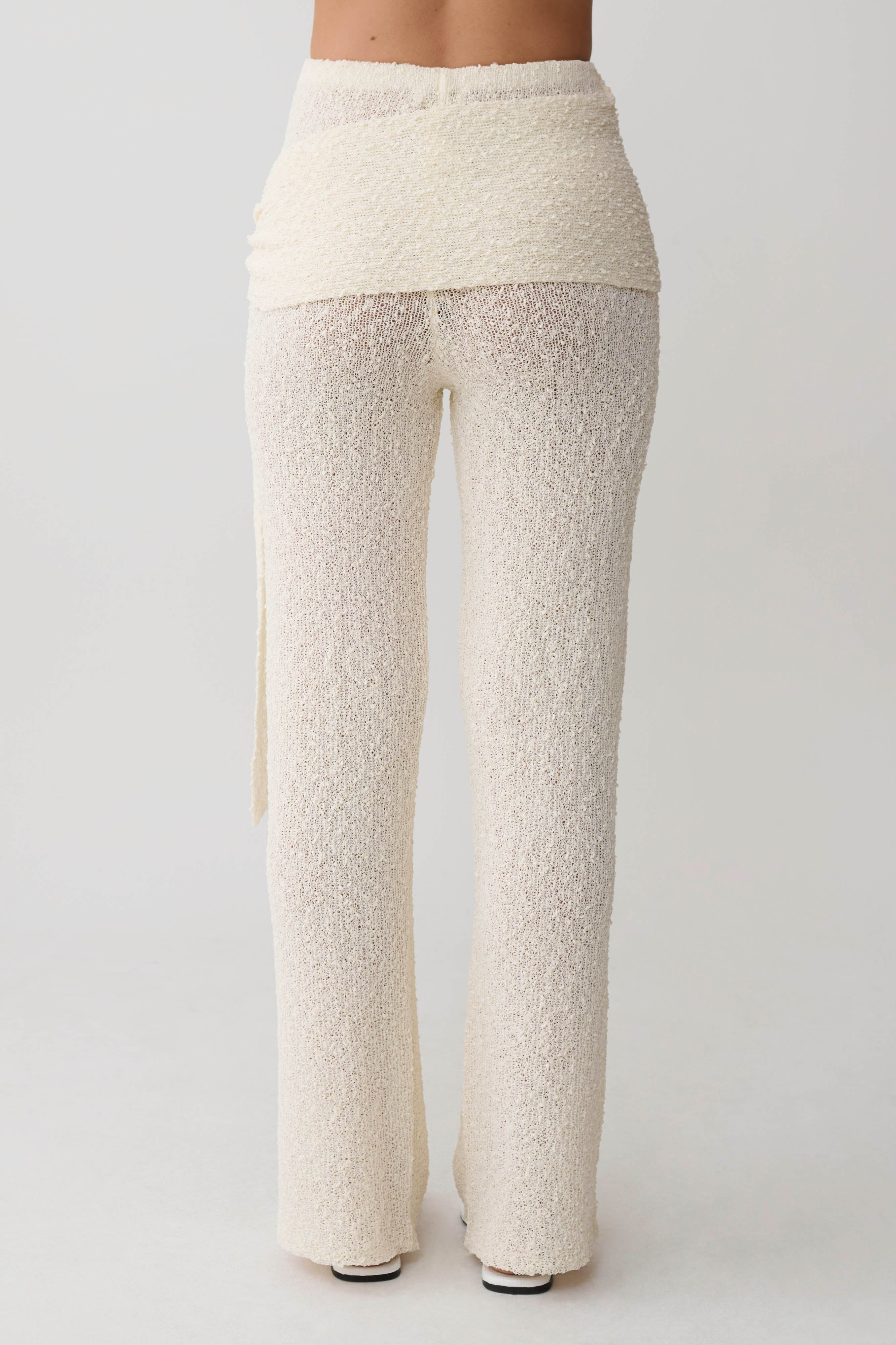 Mattais Boucle Knit Pants - Ivory | MESHKI