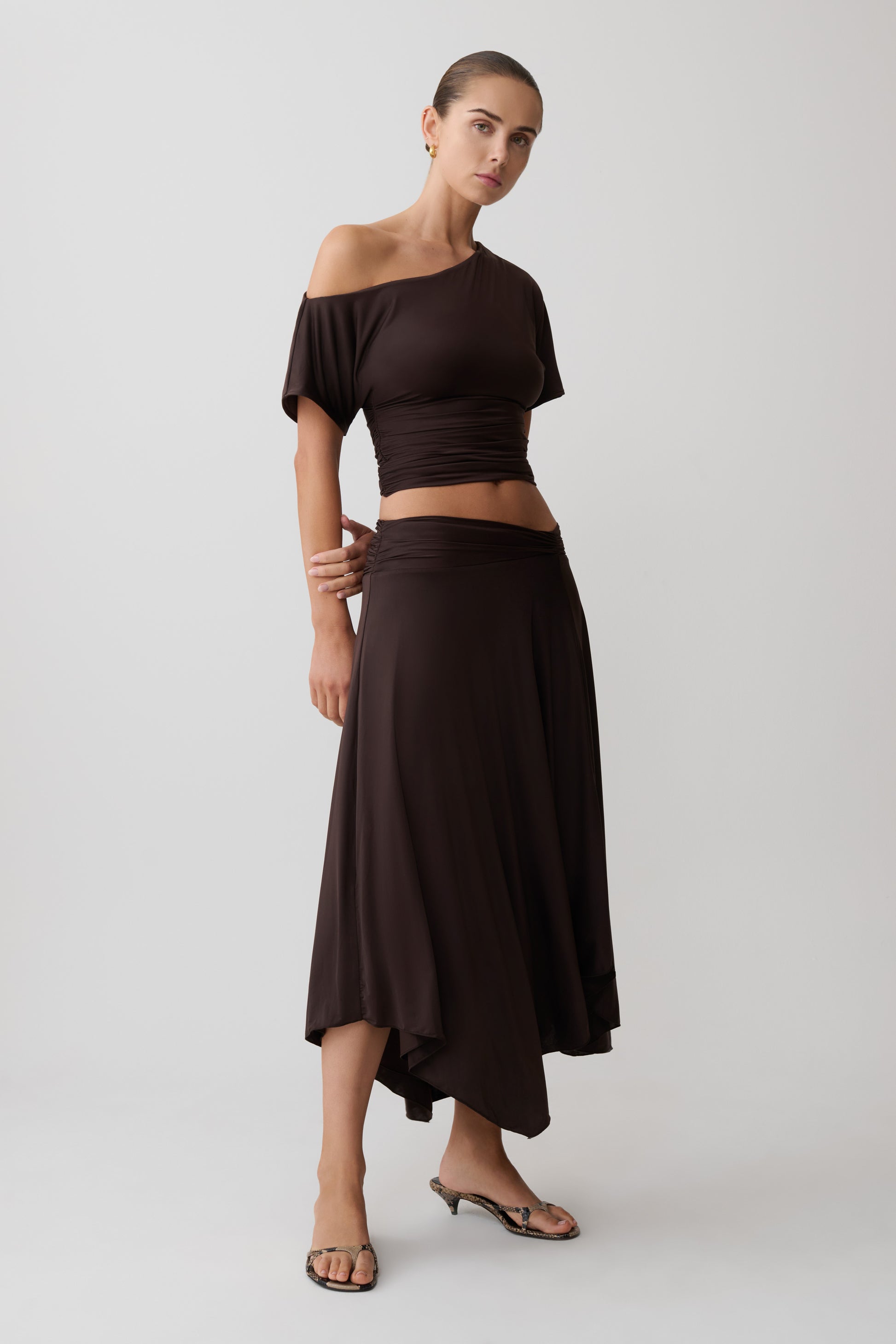 Luu Slinky Midi Skirt - Dark Chocolate #4