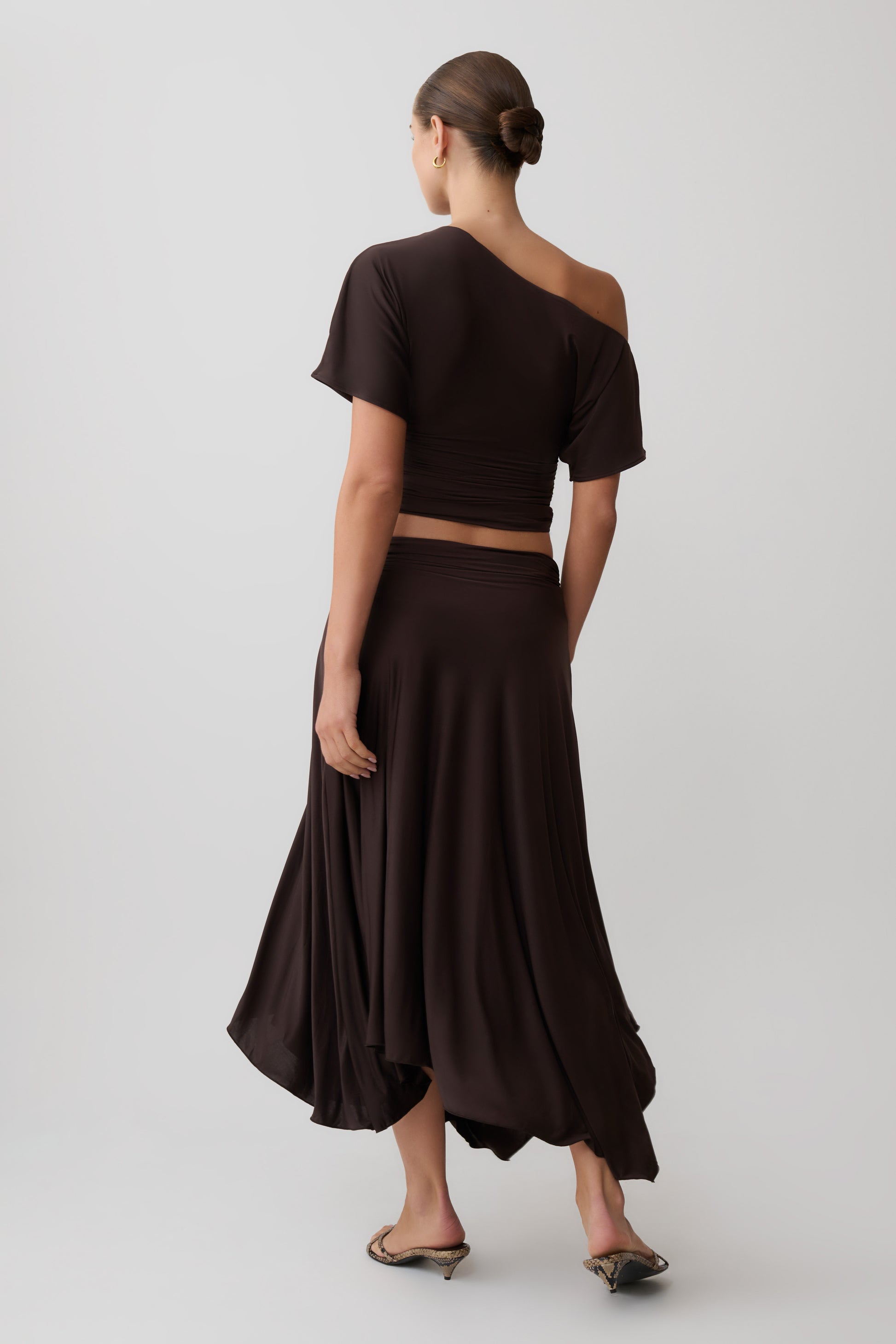 Luu Slinky Midi Skirt - Dark Chocolate #2